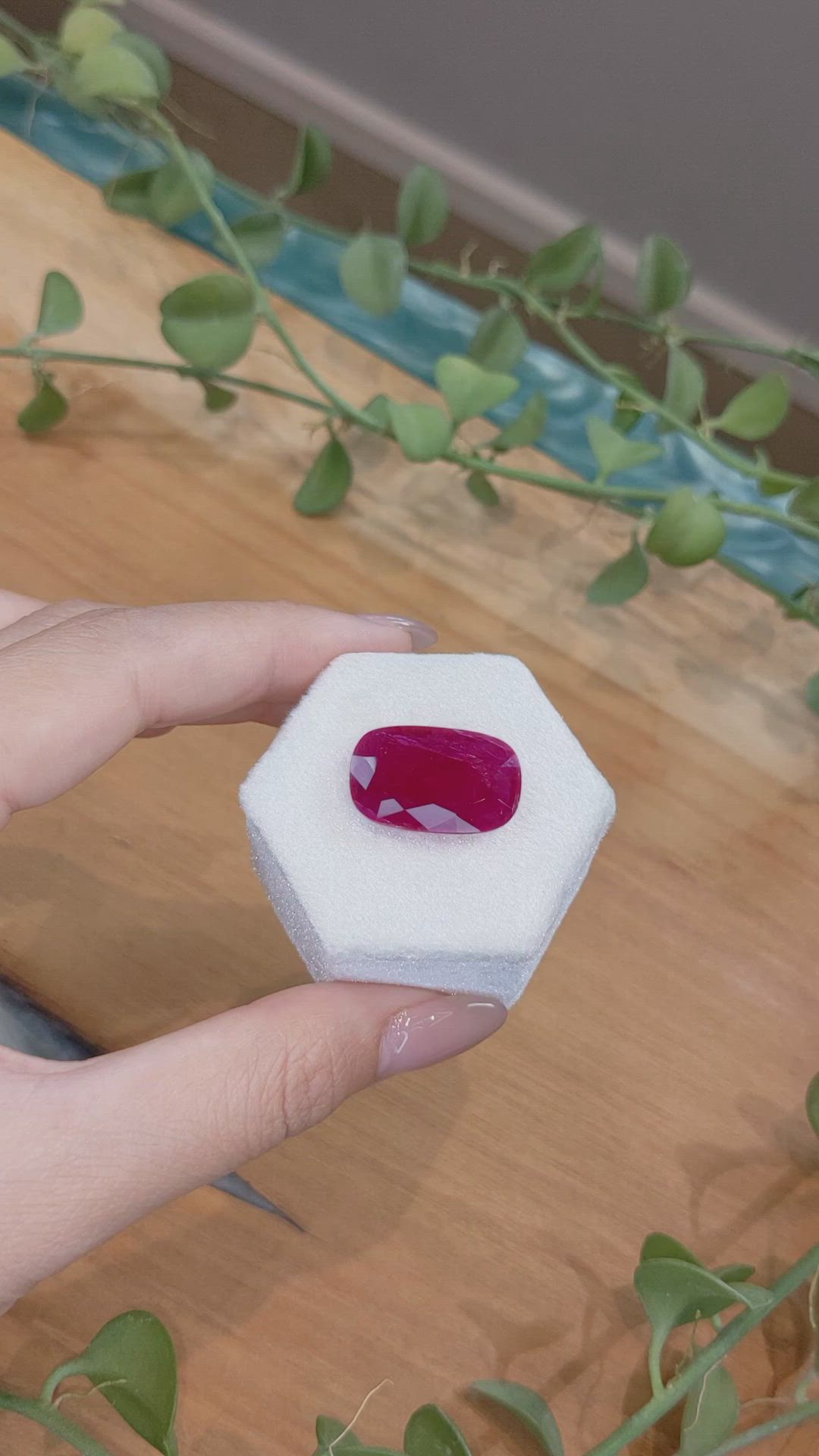 18.62 Ct. Purplish Red Ruby from Mozambique Size Video