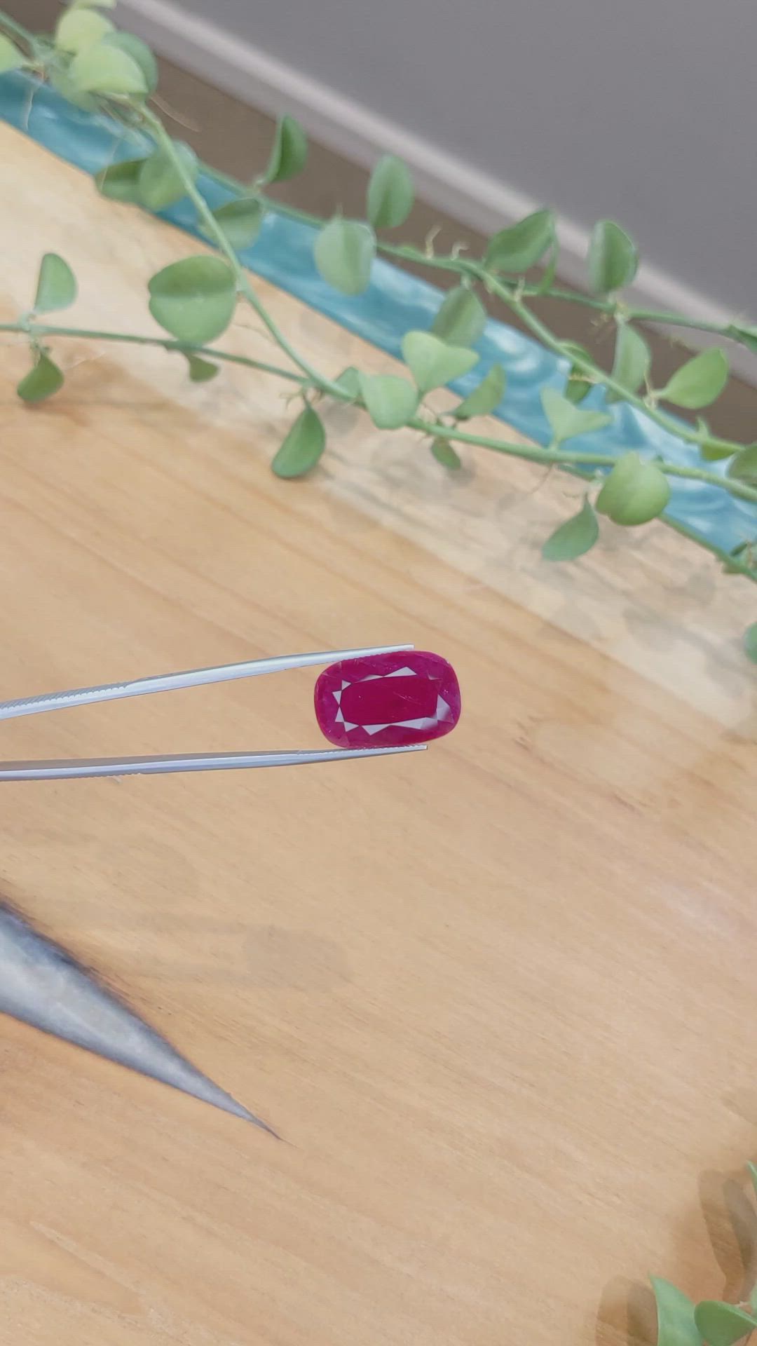 18.62 Ct. Purplish Red Ruby from Mozambique Size Video