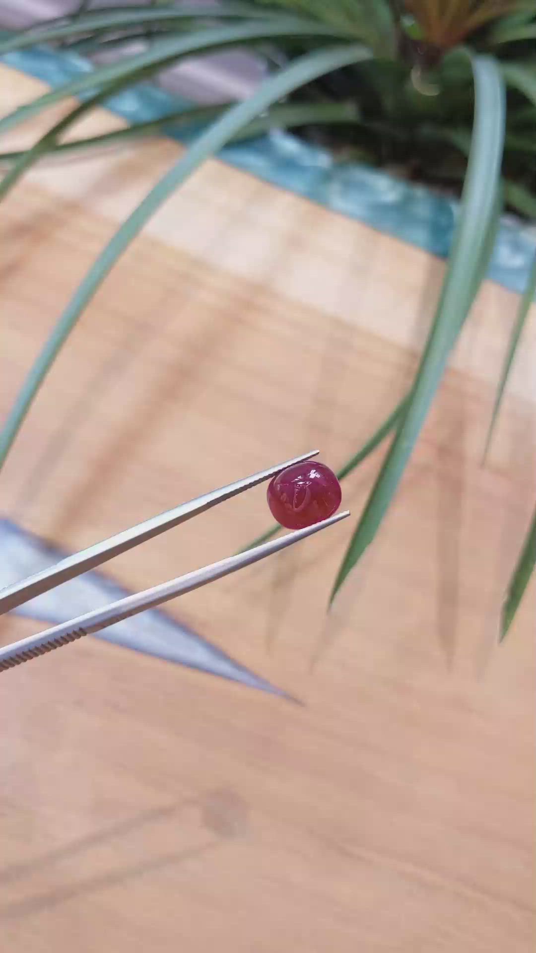 9.57 Ct. Cabochon Ruby from Mozambique Size Video