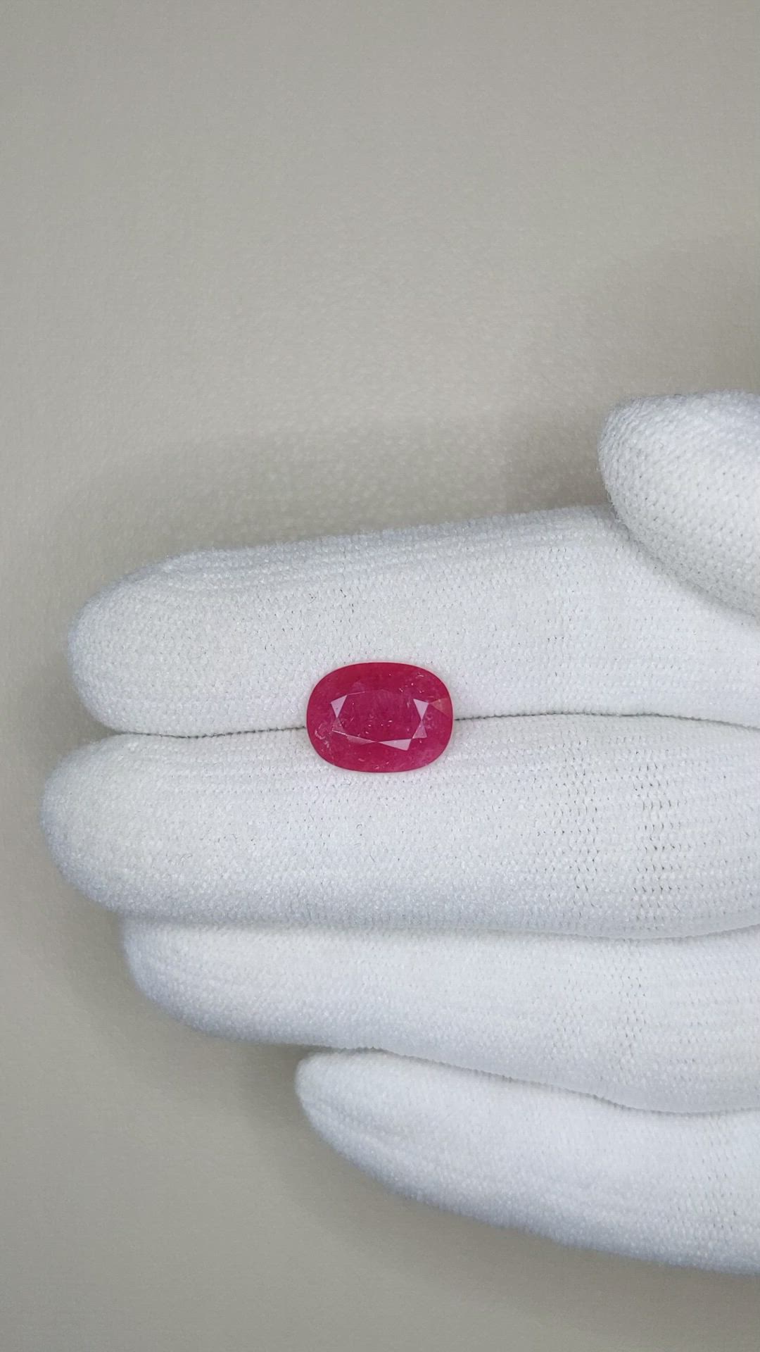 2.97 Ct. Ruby from Mozambique Size Video