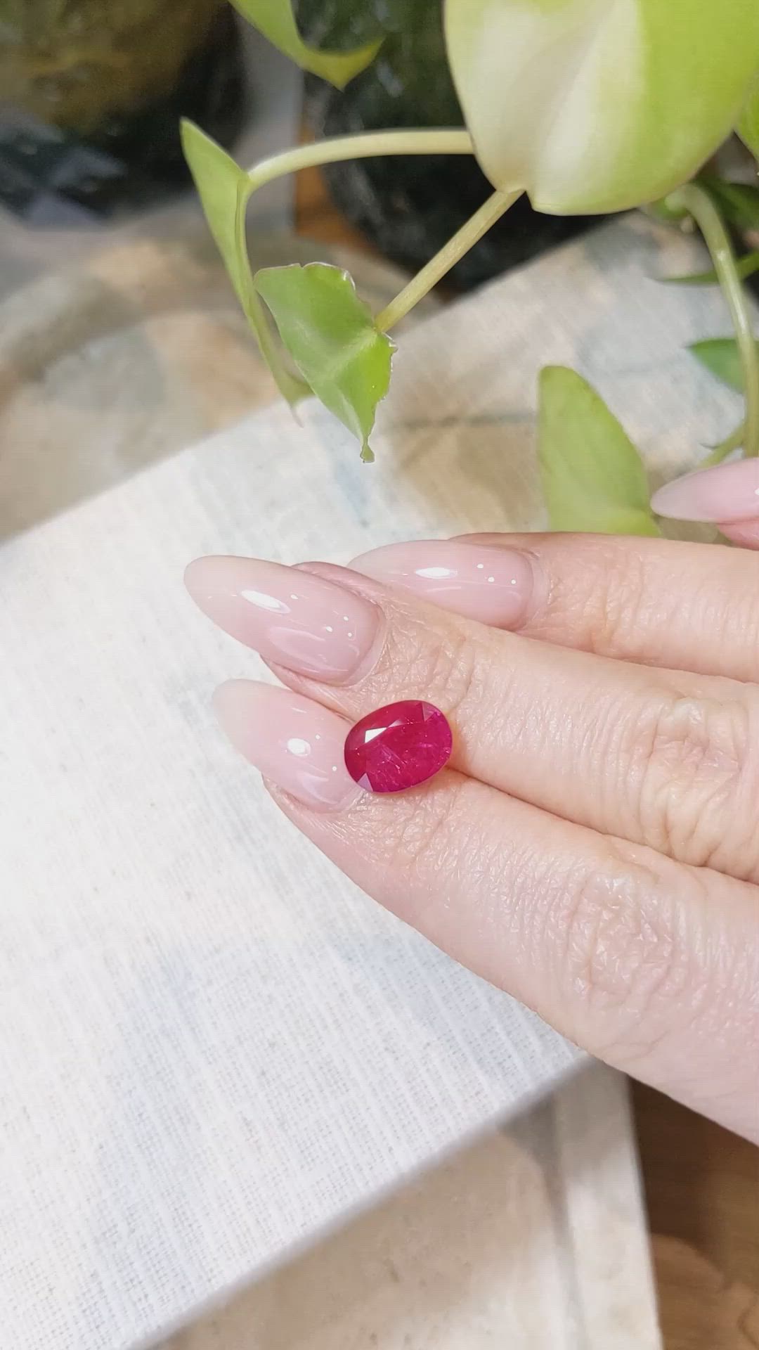 3.71 Ct. Ruby from Mozambique Size Video