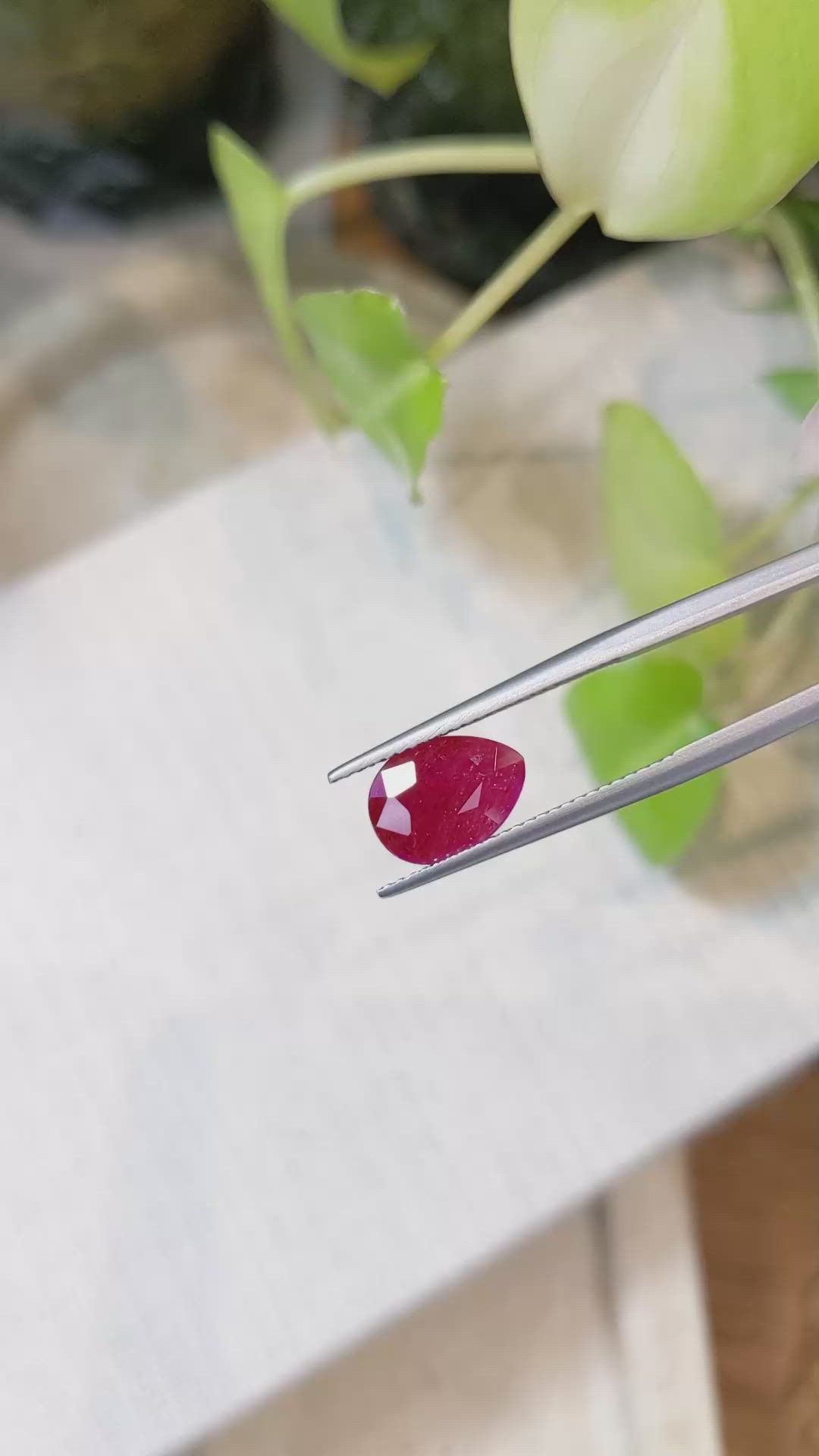 2.34 Ct. Ruby from Mozambique Size Video