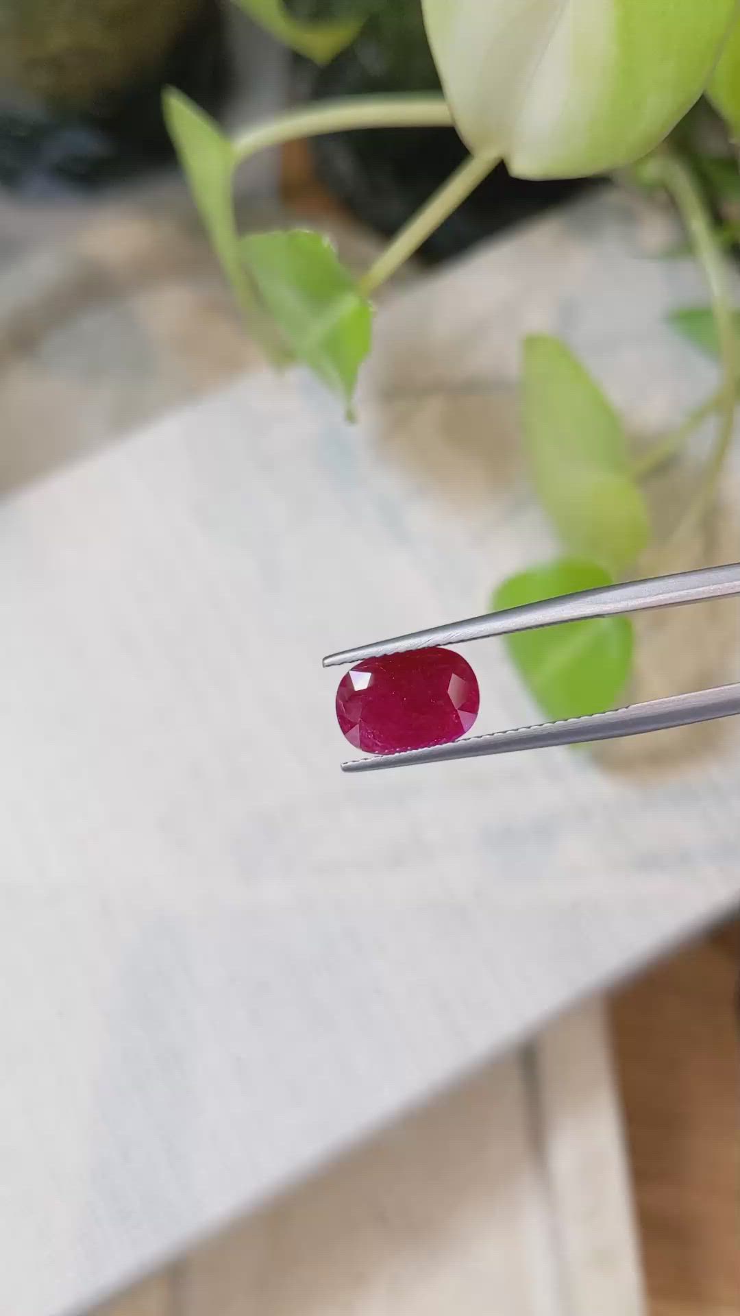 2.68 Ct. Ruby from Mozambique Size Video