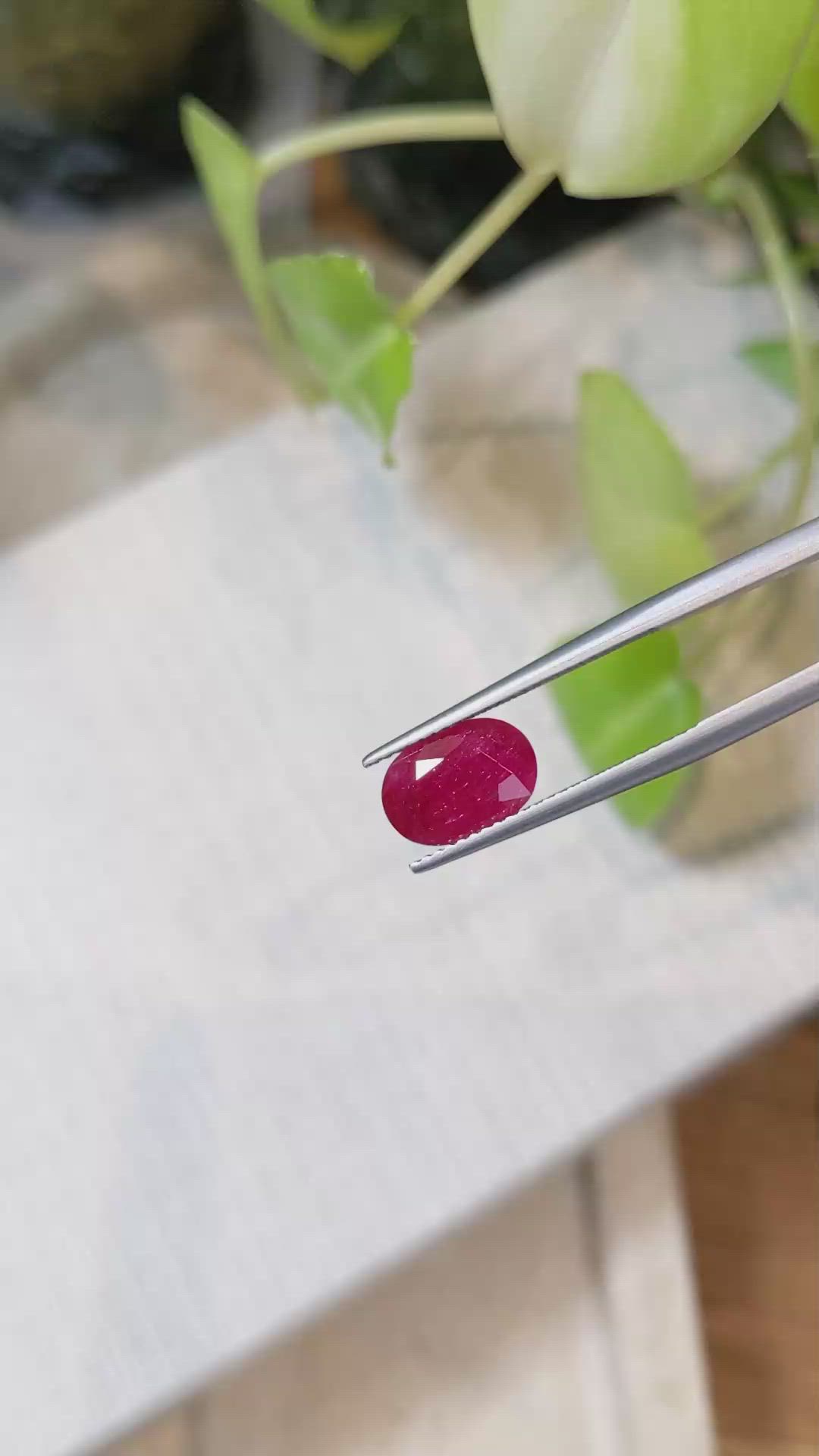 2.58 Ct. Ruby from Mozambique Size Video