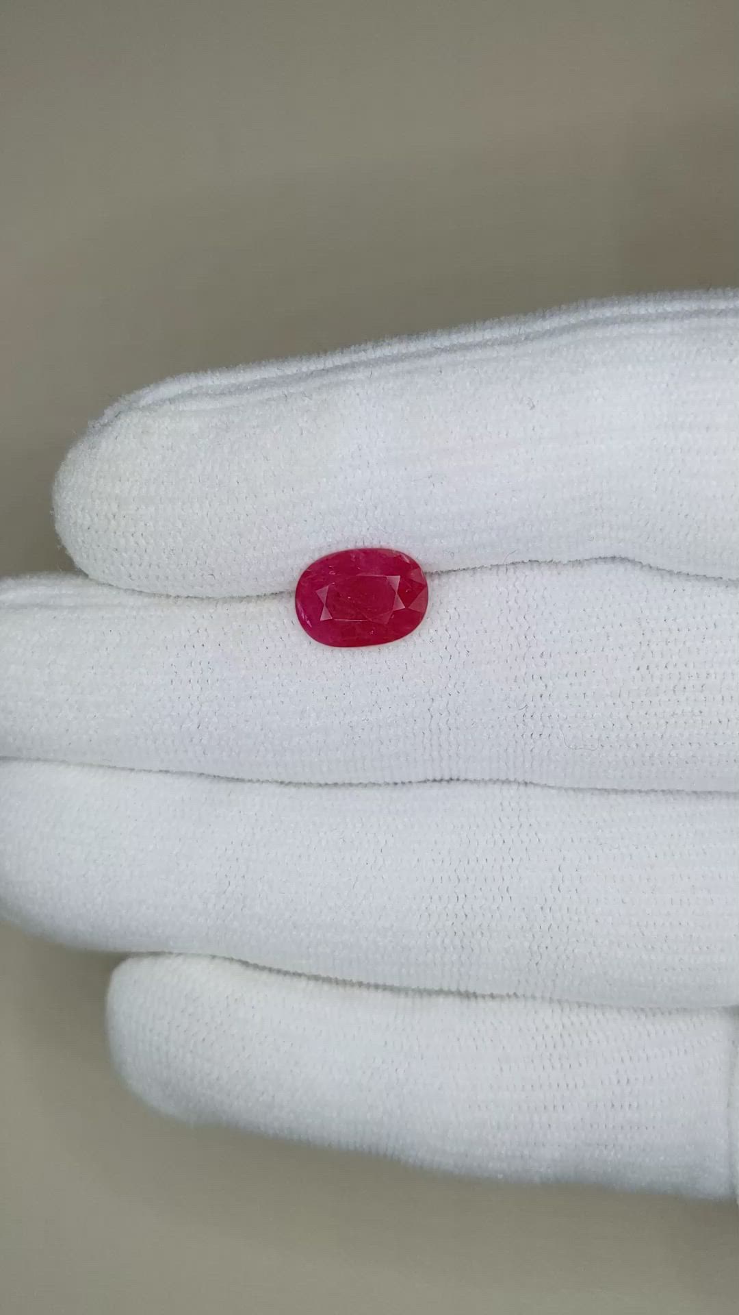 2.63 Ct. Ruby from Mozambique Size Video