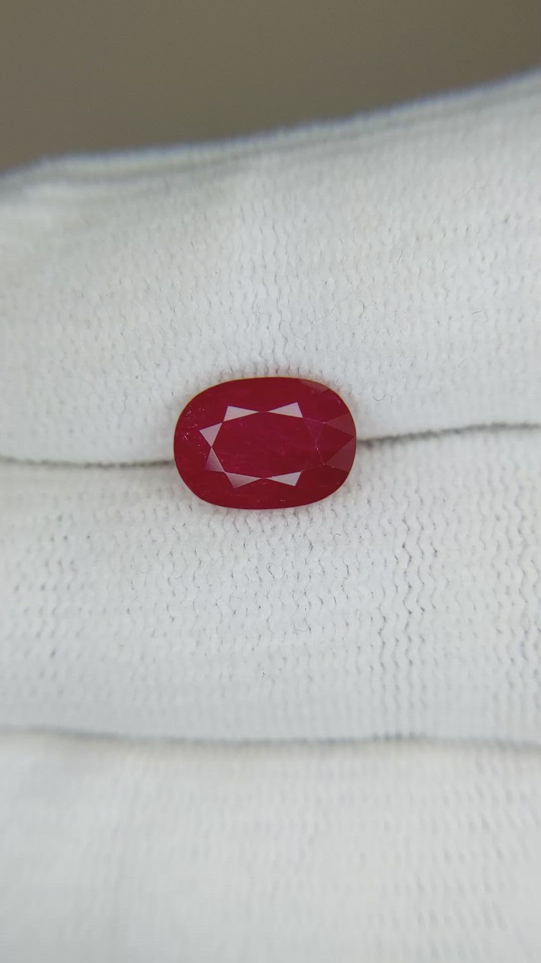 3.43 Ct. Ruby from Mozambique Size Video