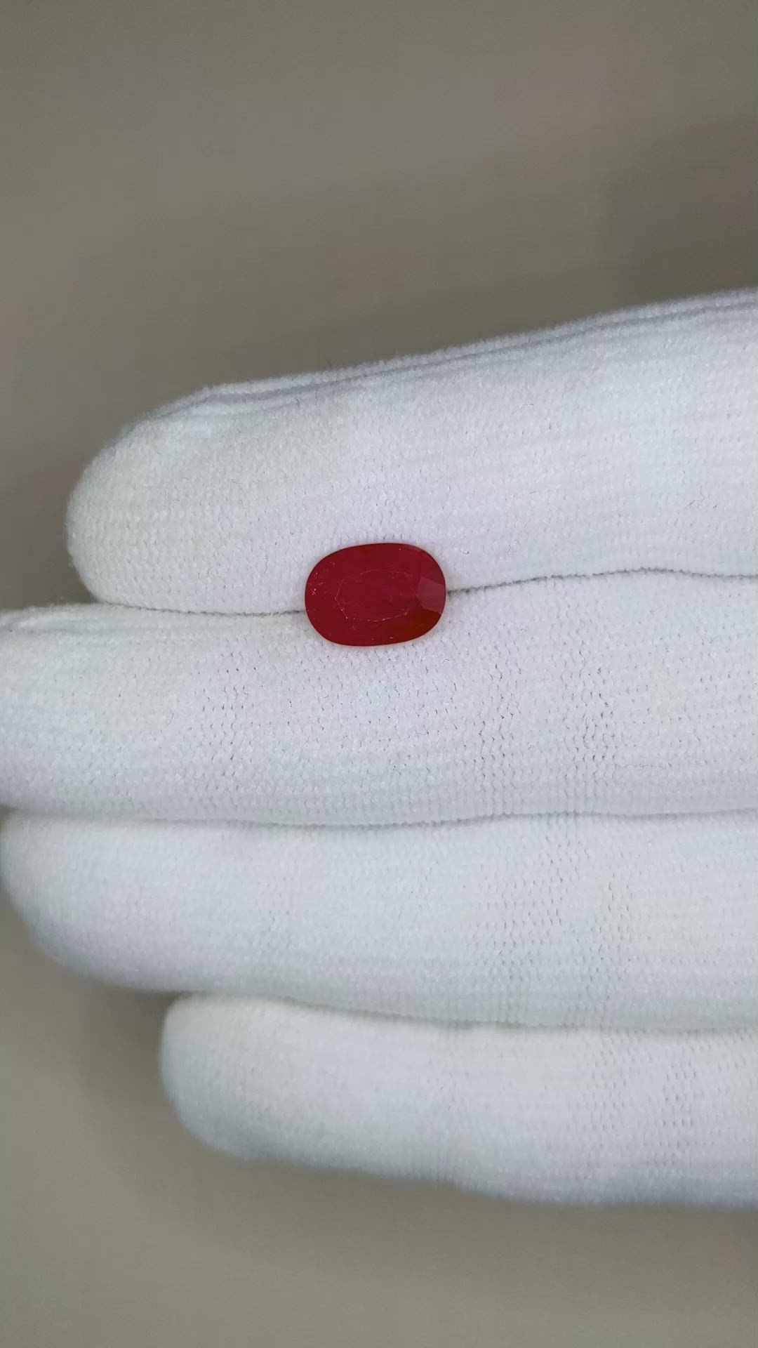 3.43 Ct. Ruby from Mozambique Size Video