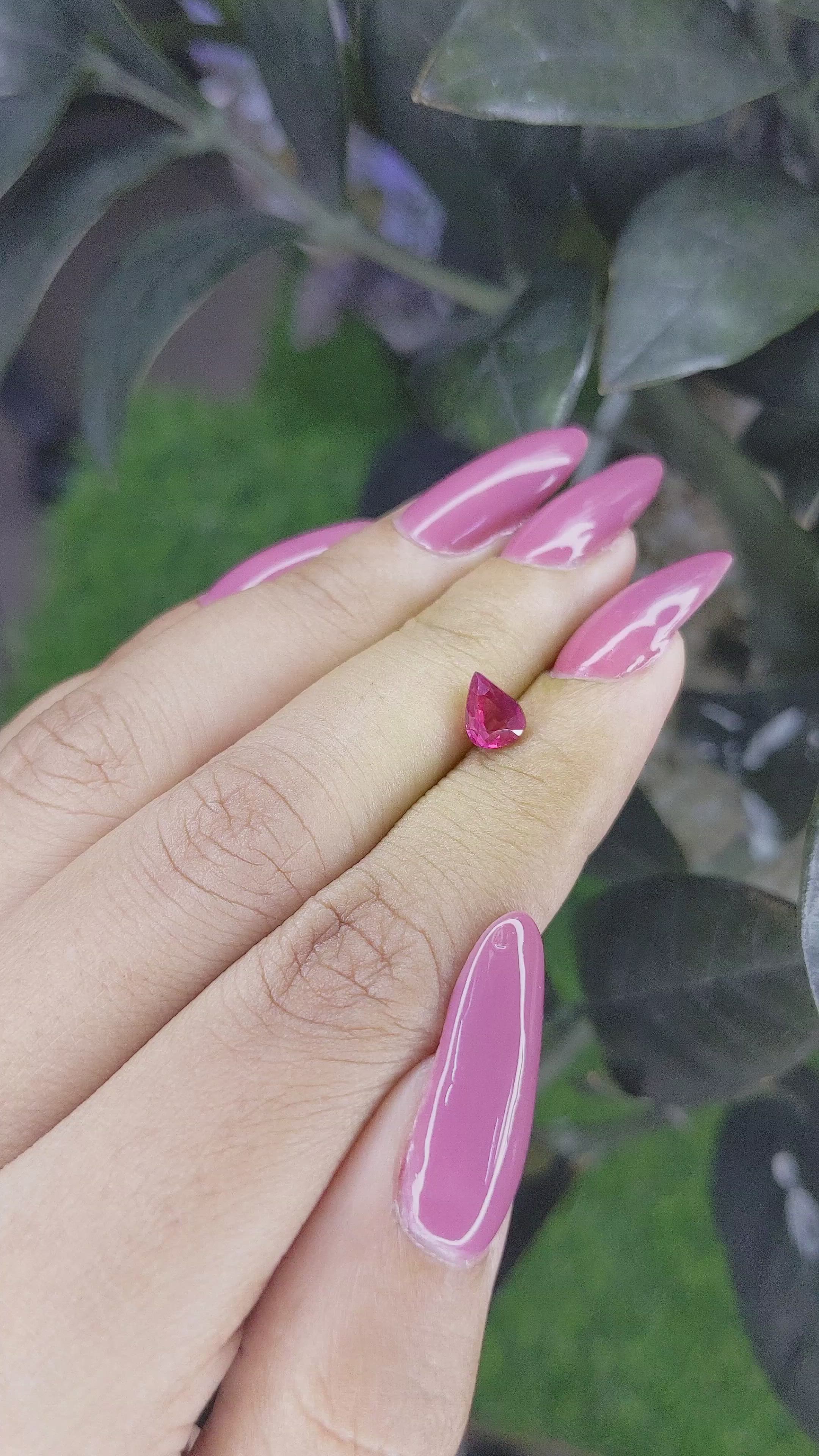 1.12 Ct. Ruby from Mozambique Size Video