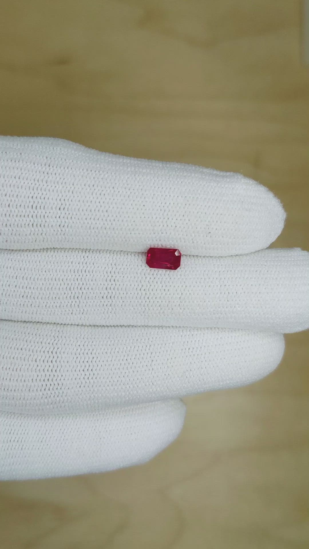 0.68 Ct. Ruby from Burma (Myanmar) Size Video