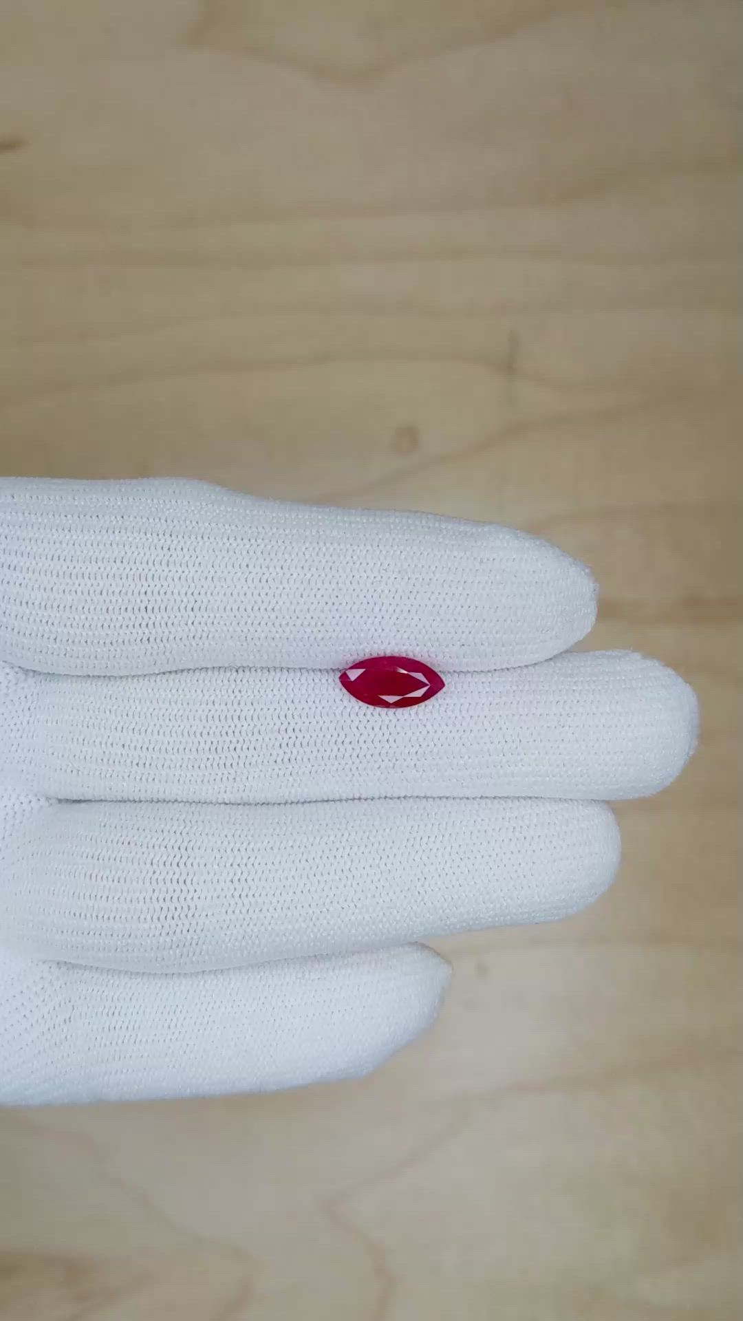 1.65 Ct. Ruby from Burma (Myanmar) Size Video