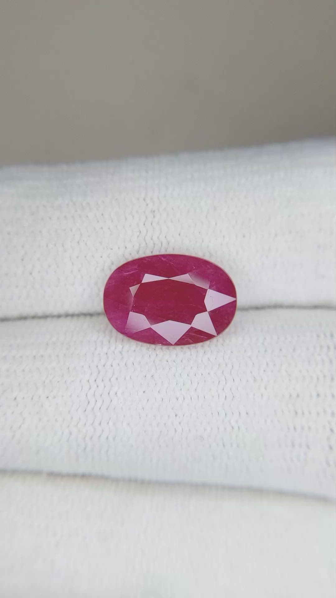 3.76 Ct. Ruby from Mozambique Size Video