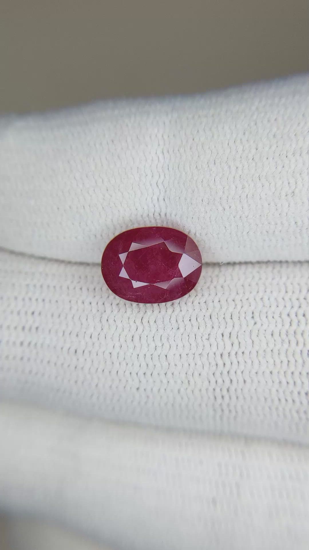 3.57 Ct. Ruby from Mozambique Size Video