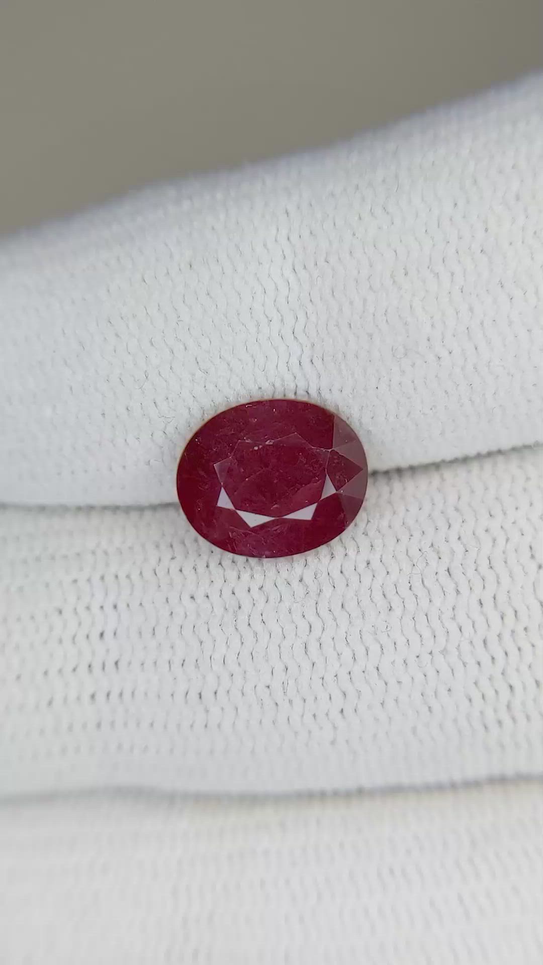 3.09 Ct. Ruby from Mozambique Size Video