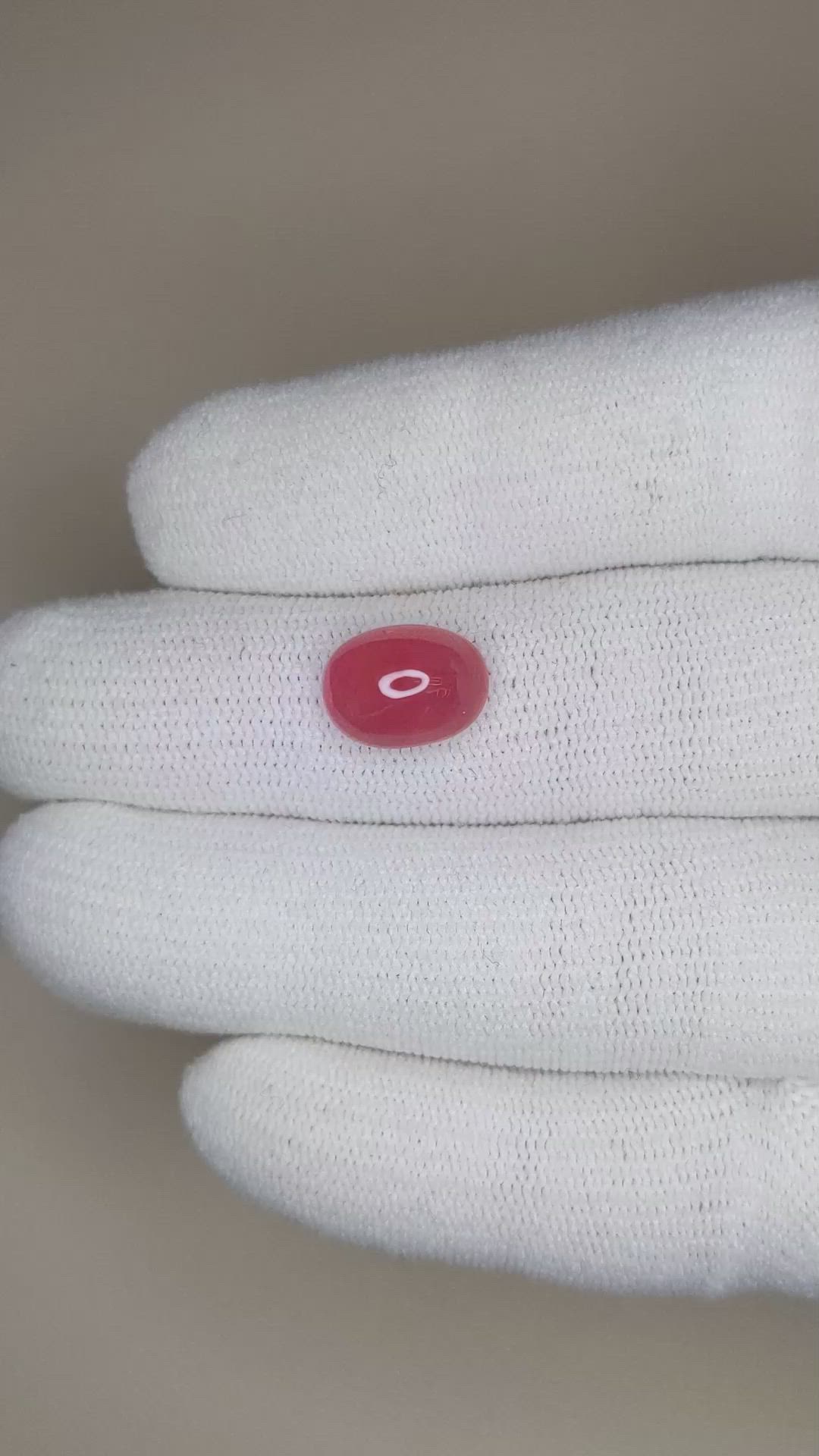 5.12 Ct. Cabochon Ruby from Mozambique Size Video