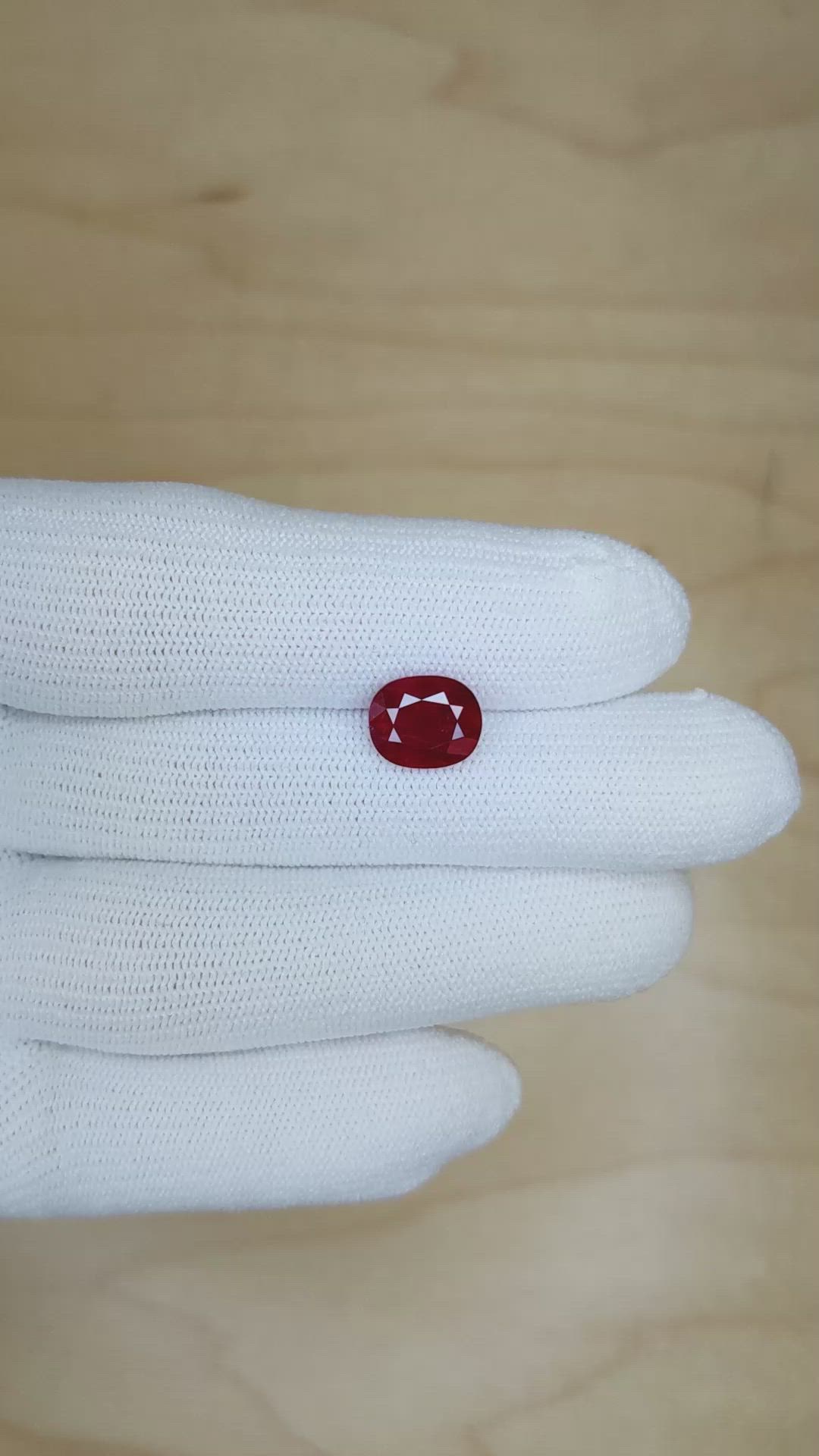 3.47 Ct. Ruby from Mozambique Size Video
