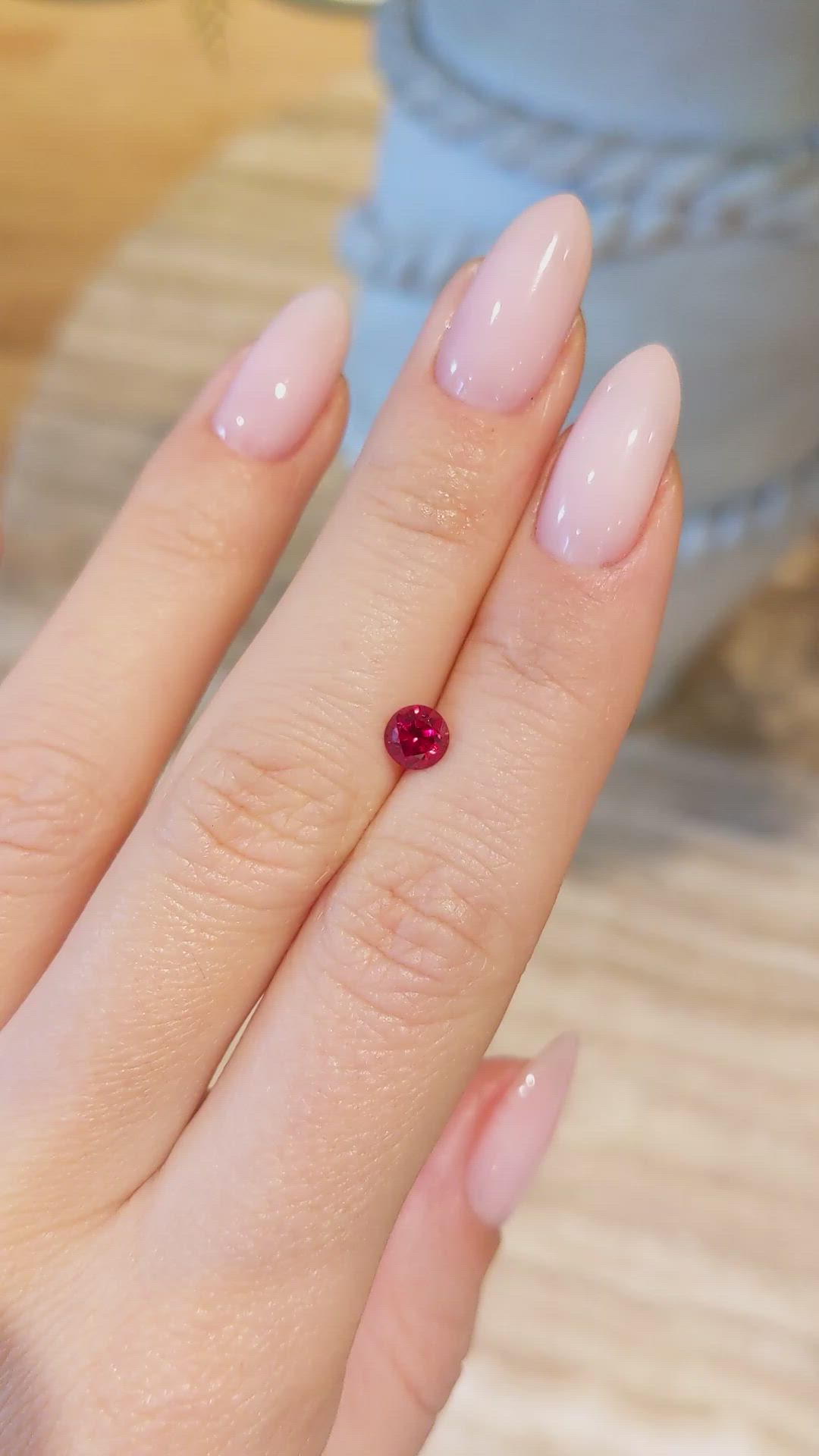 0.66 Ct. Ruby from Mozambique Size Video