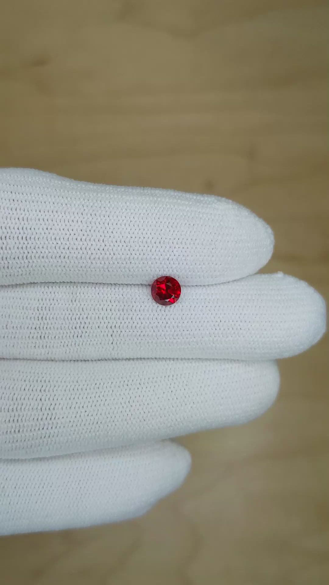 0.66 Ct. Ruby from Mozambique Size Video