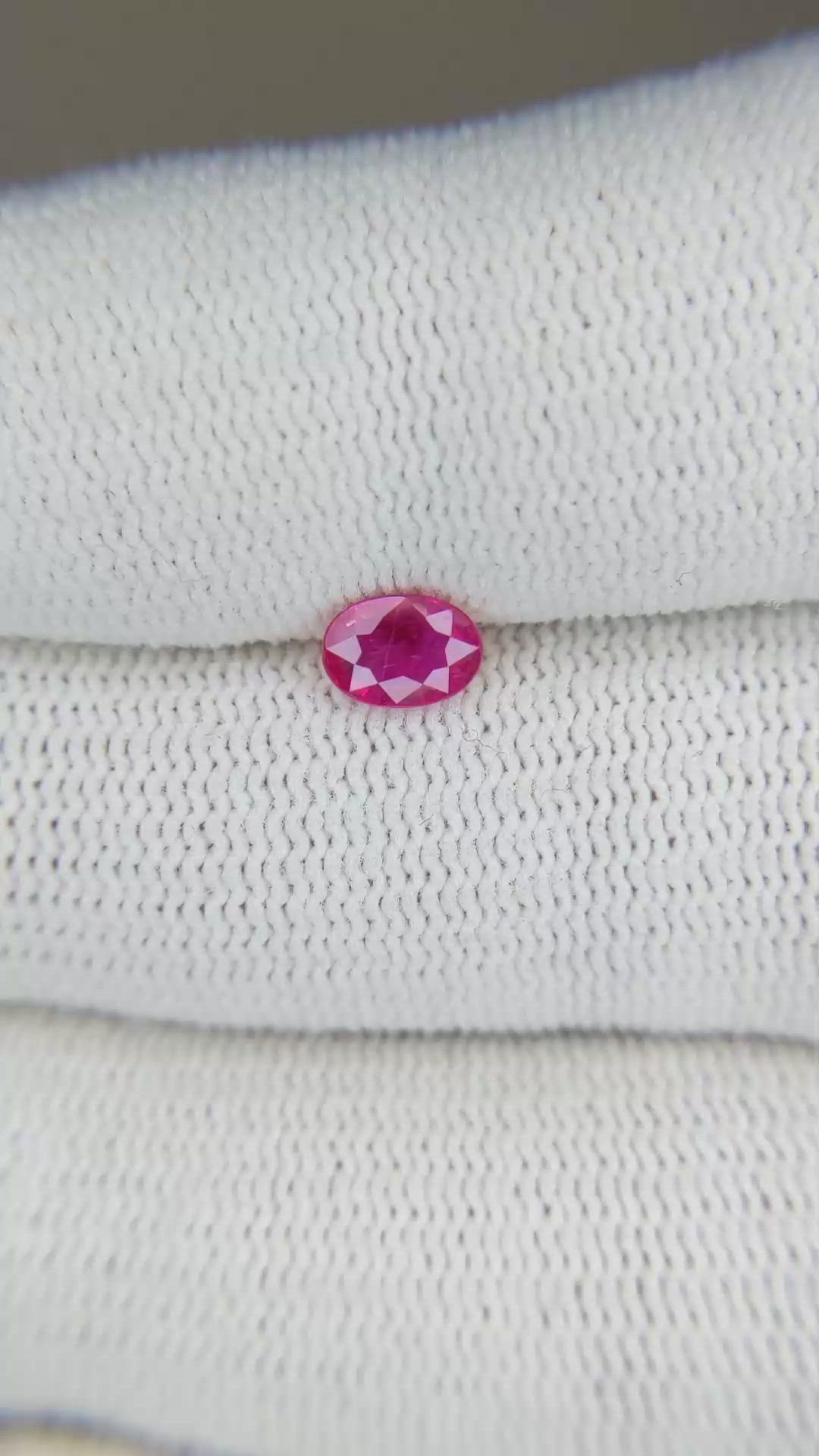 0.53 Ct. Ruby from Mozambique Size Video