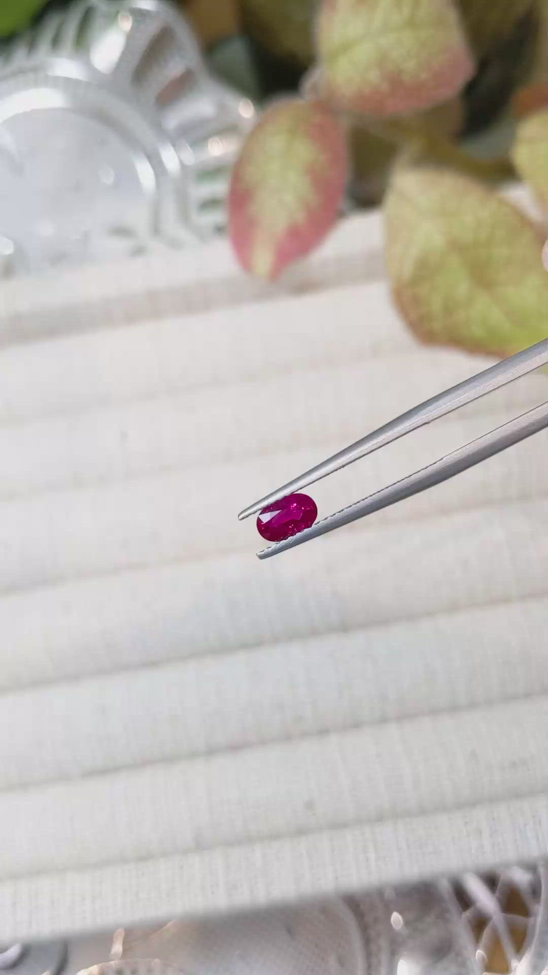 0.59 Ct. Ruby from Mozambique Size Video