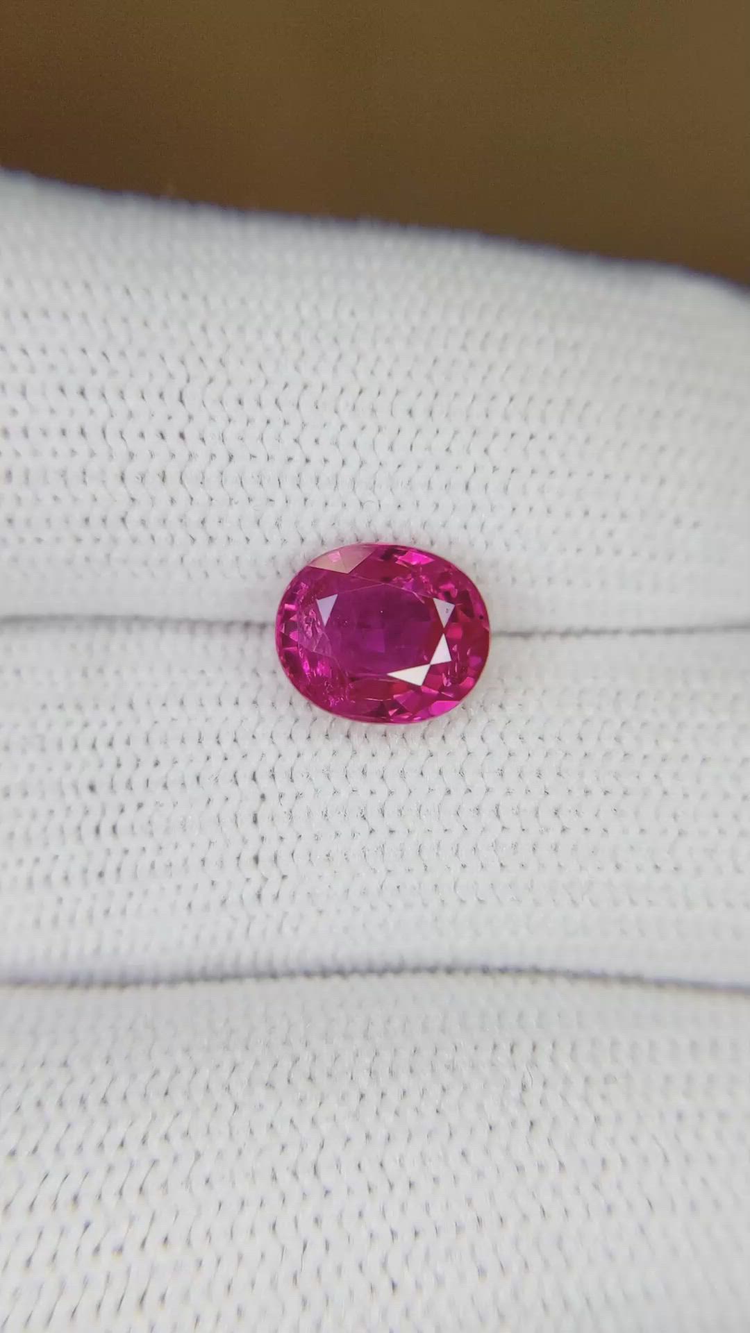 2.08 Ct. Ruby from Burma (Myanmar) Size Video