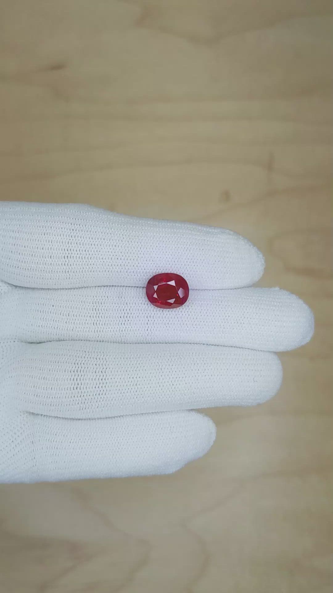 4.11 Ct. Ruby from Burma (Myanmar) Size Video
