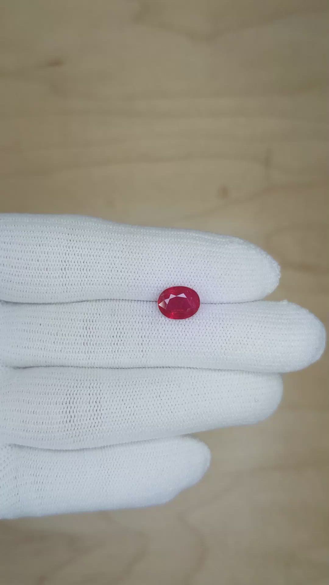 2.27 Ct. Ruby from Mozambique Size Video