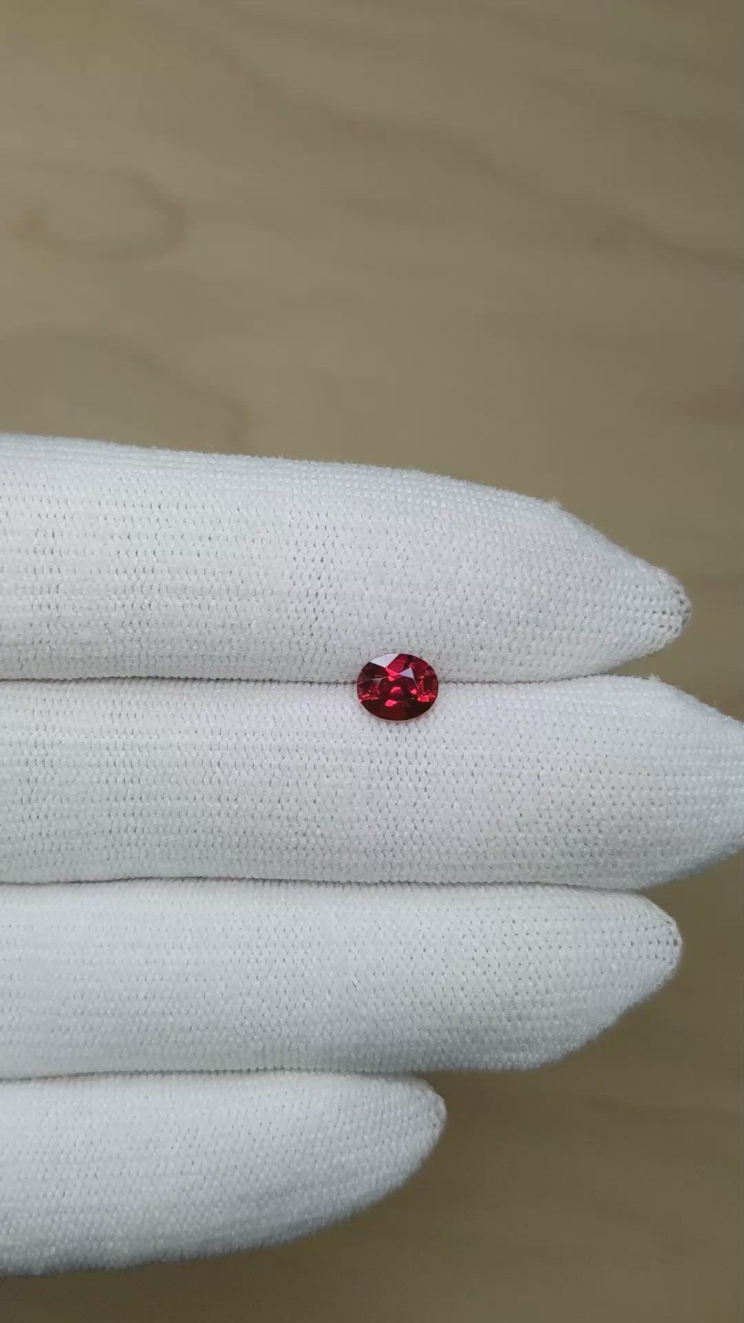 1.03 Ct. Pinkish Red Ruby from Mozambique Size Video