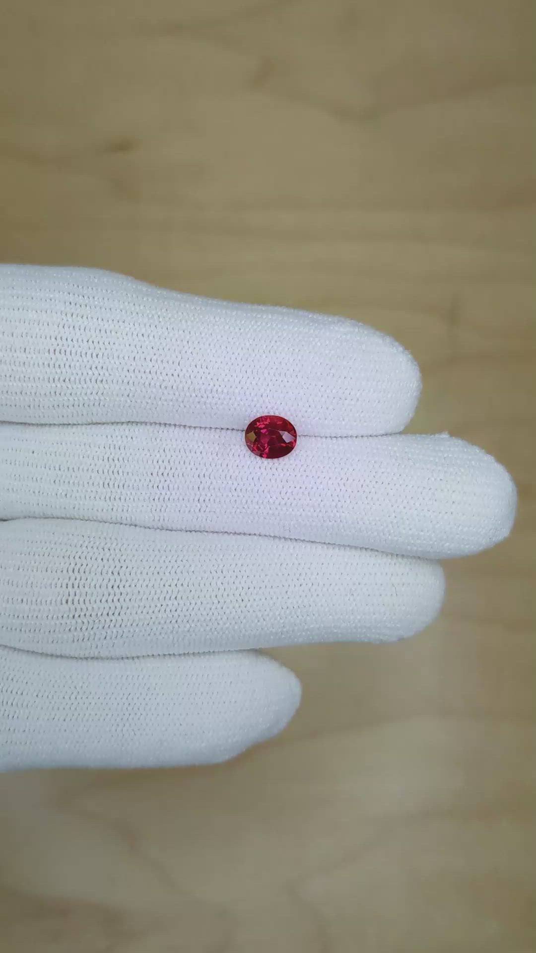 1.03 Ct. Ruby from Mozambique Size Video