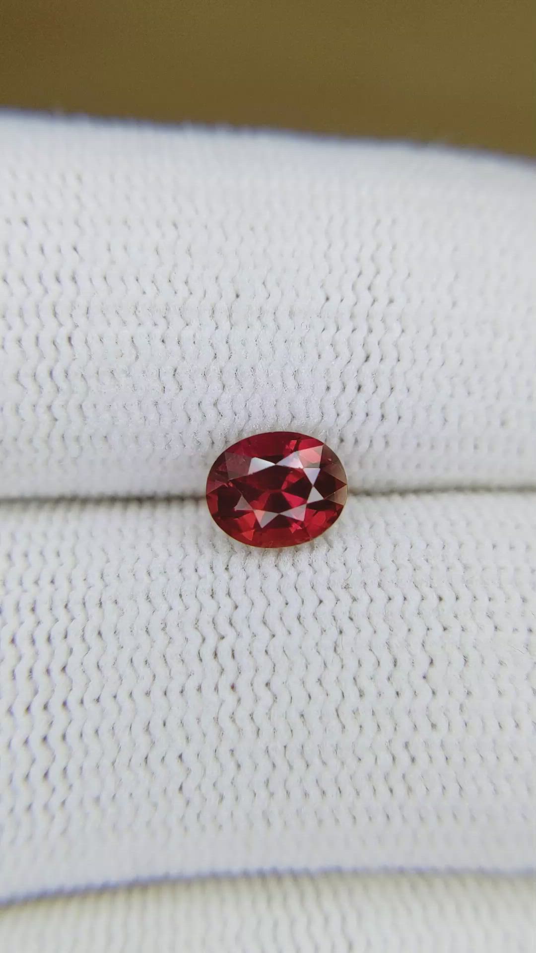1.03 Ct. Pinkish Red Ruby from Mozambique Size Video
