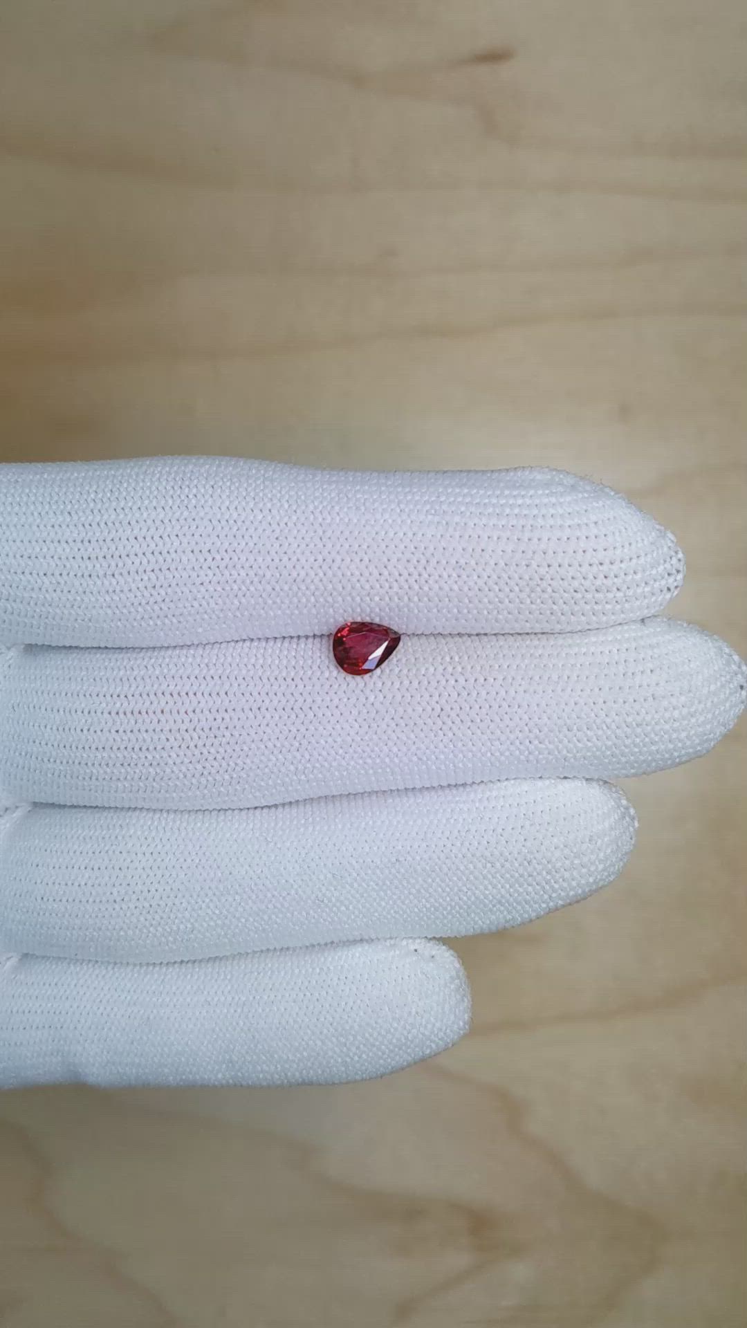 0.71 Ct. Ruby from Ceylon (Sri Lanka) Size Video
