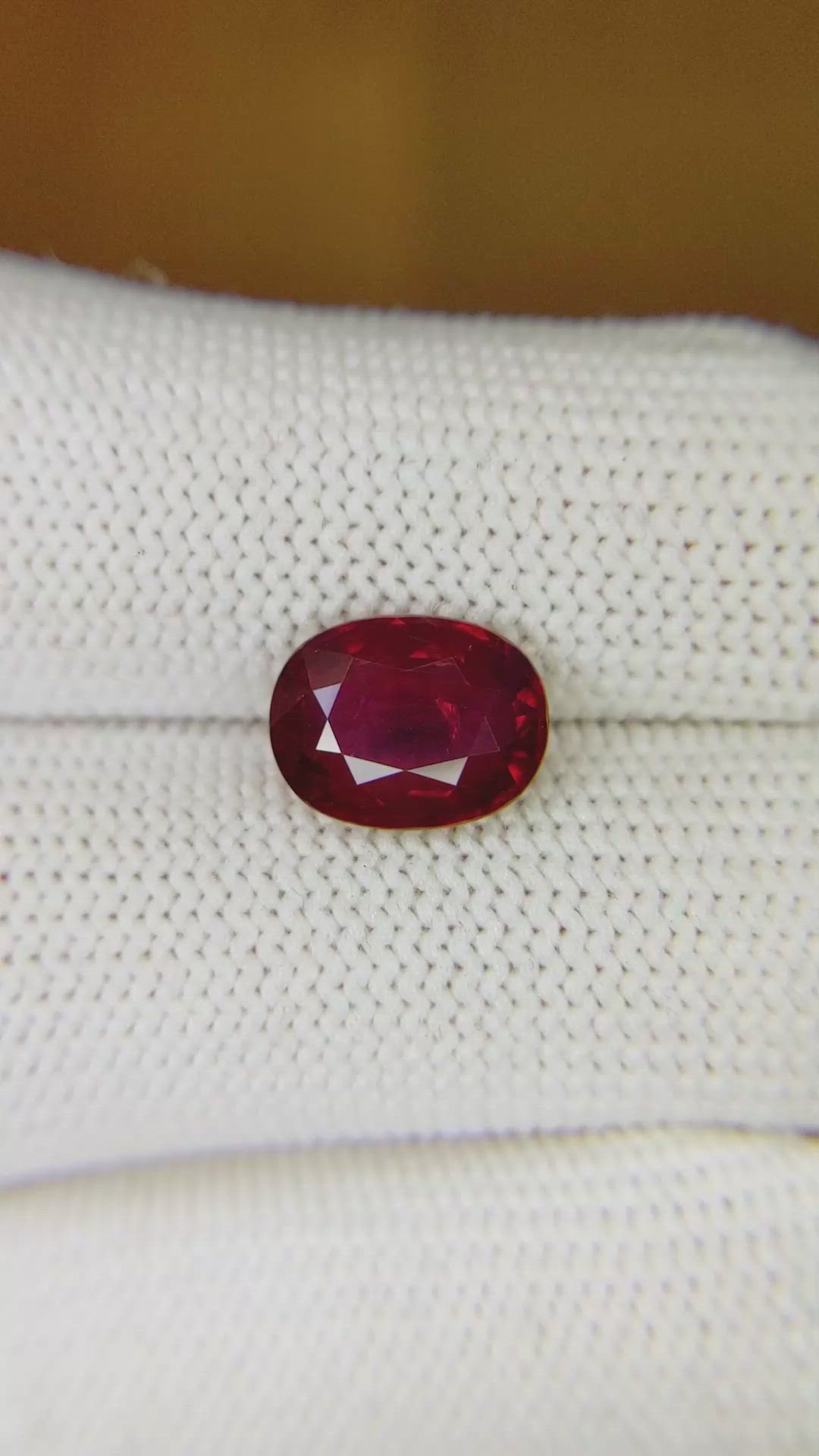 3.22 Ct. Ruby from Mozambique Size Video