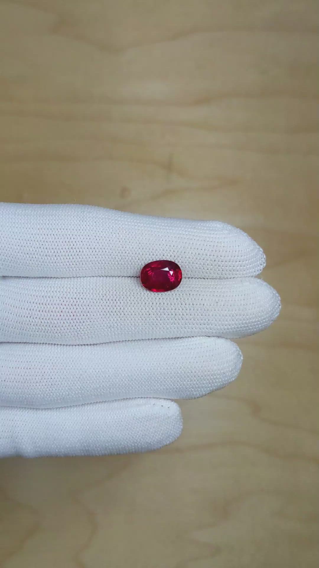 3.34 Ct. Ruby from Mozambique Size Video