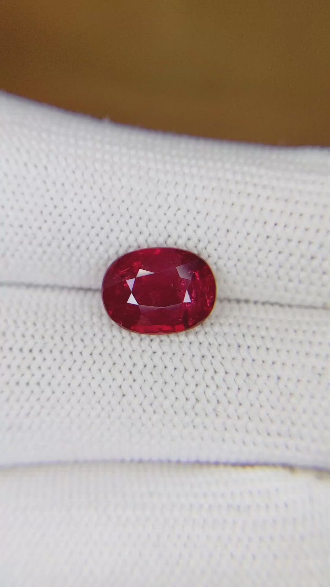 3.34 Ct. Ruby from Mozambique Size Video