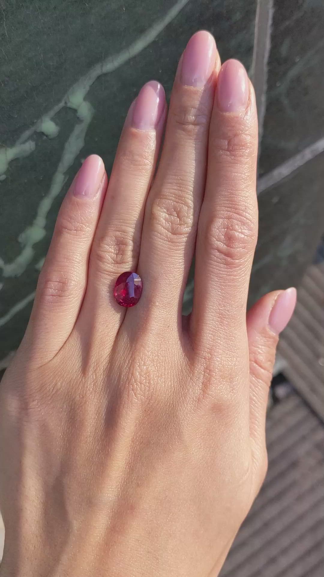 3.34 Ct. Ruby from Mozambique Size Video