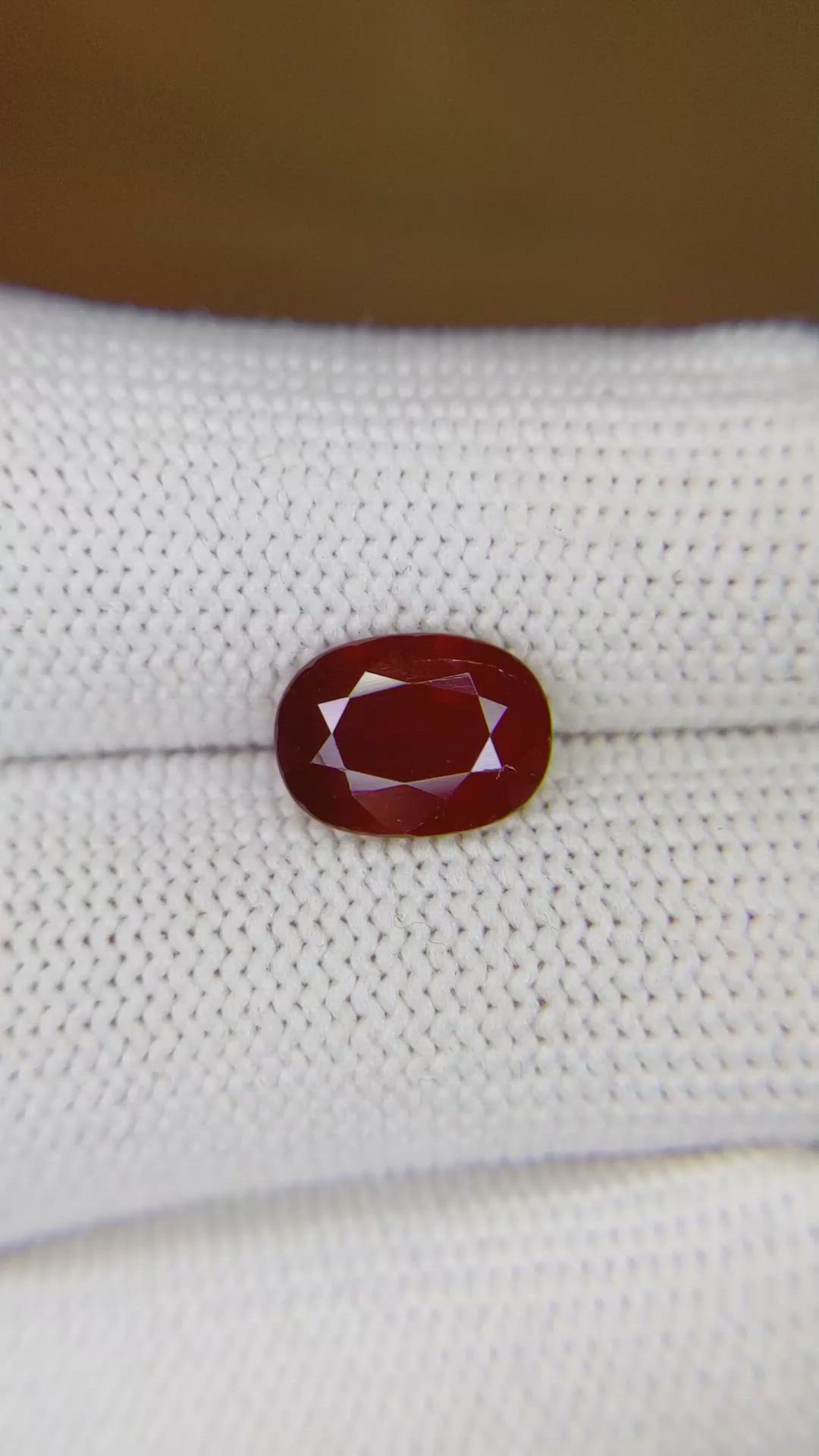 3.06 Ct. Ruby from Mozambique Size Video