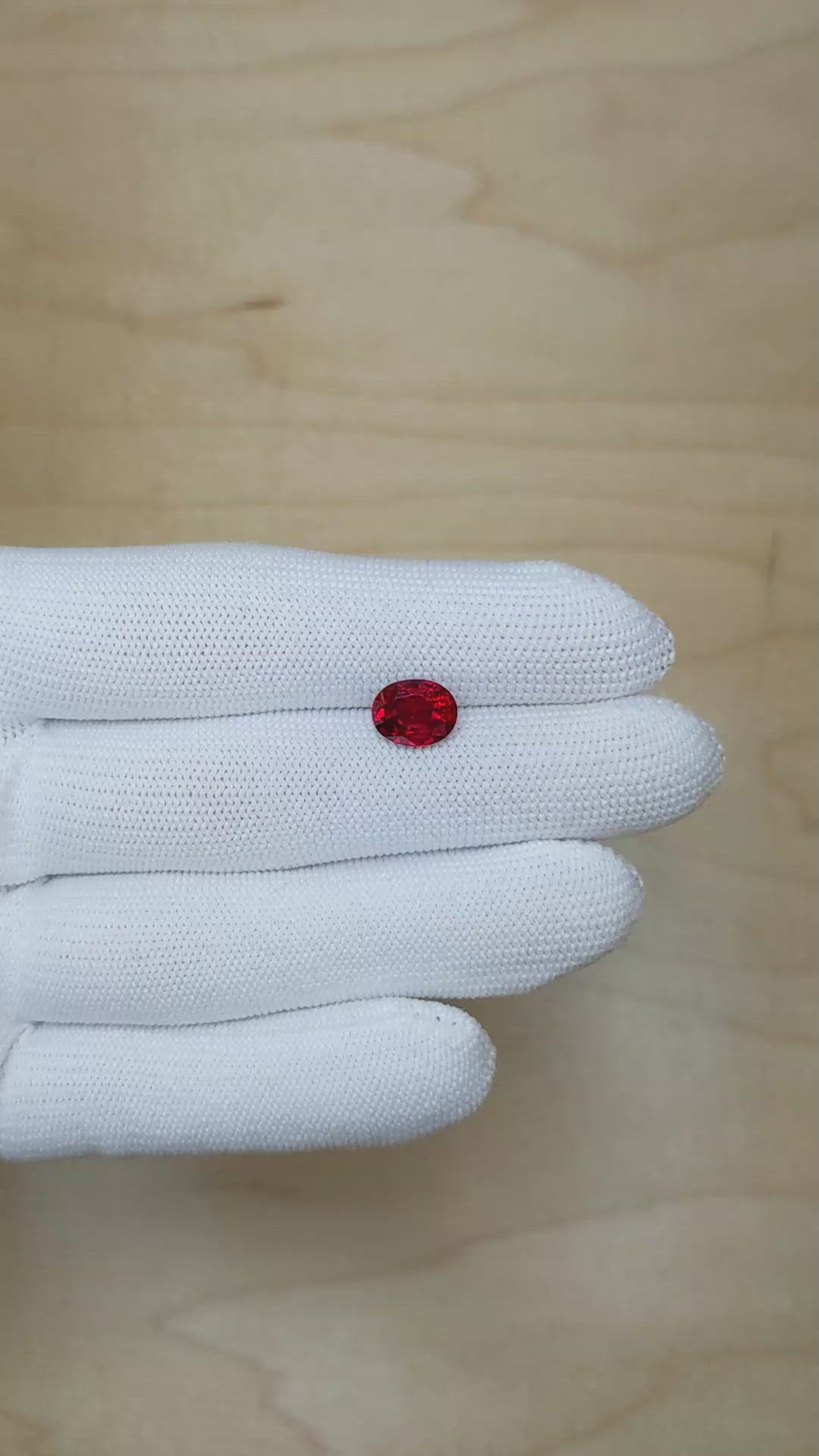 3.06 Ct. Ruby from Mozambique Size Video