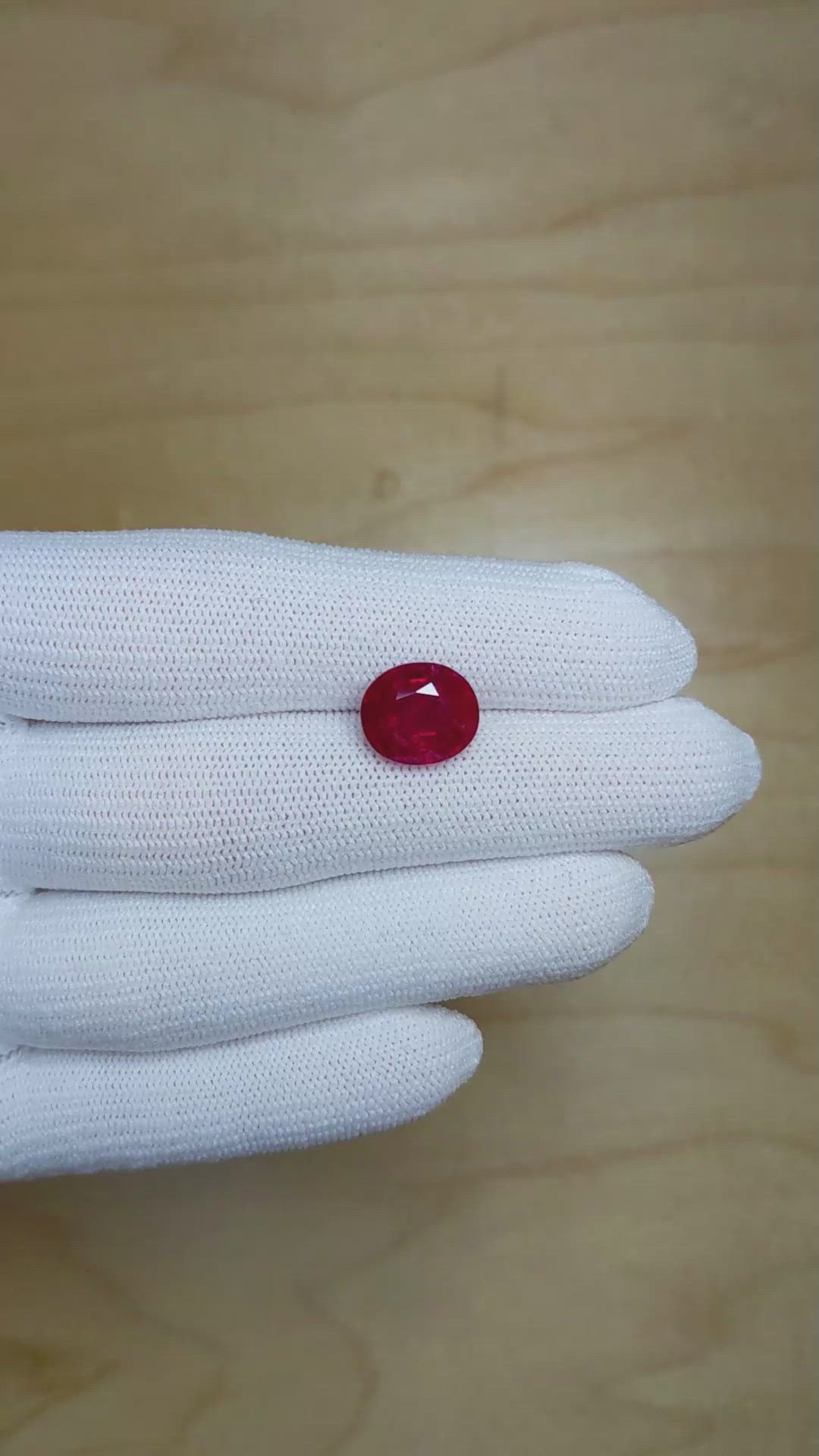 6.06 Ct. Ruby from Mozambique Size Video