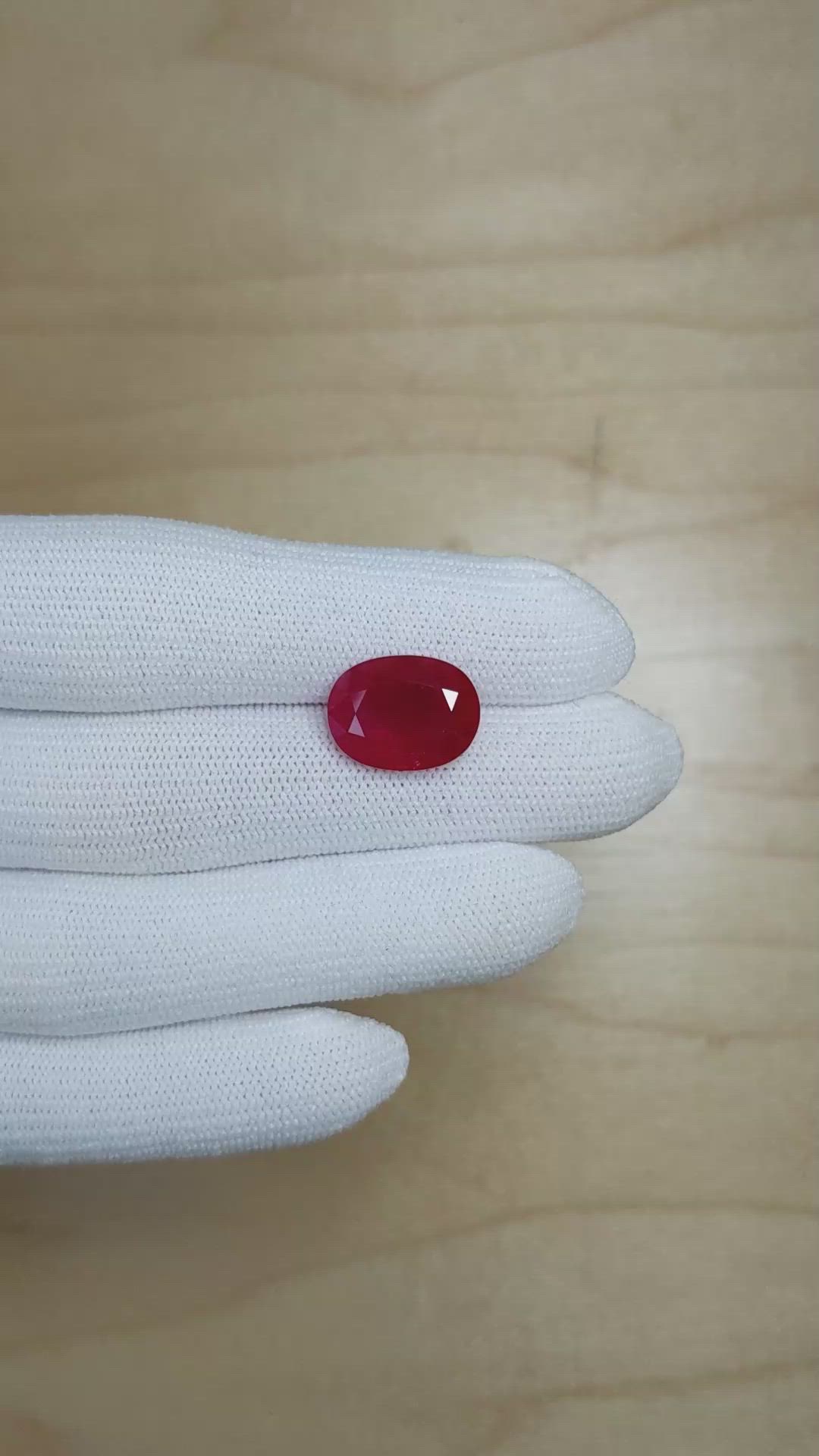 9.60 Ct. Ruby from Burma (Myanmar) Size Video