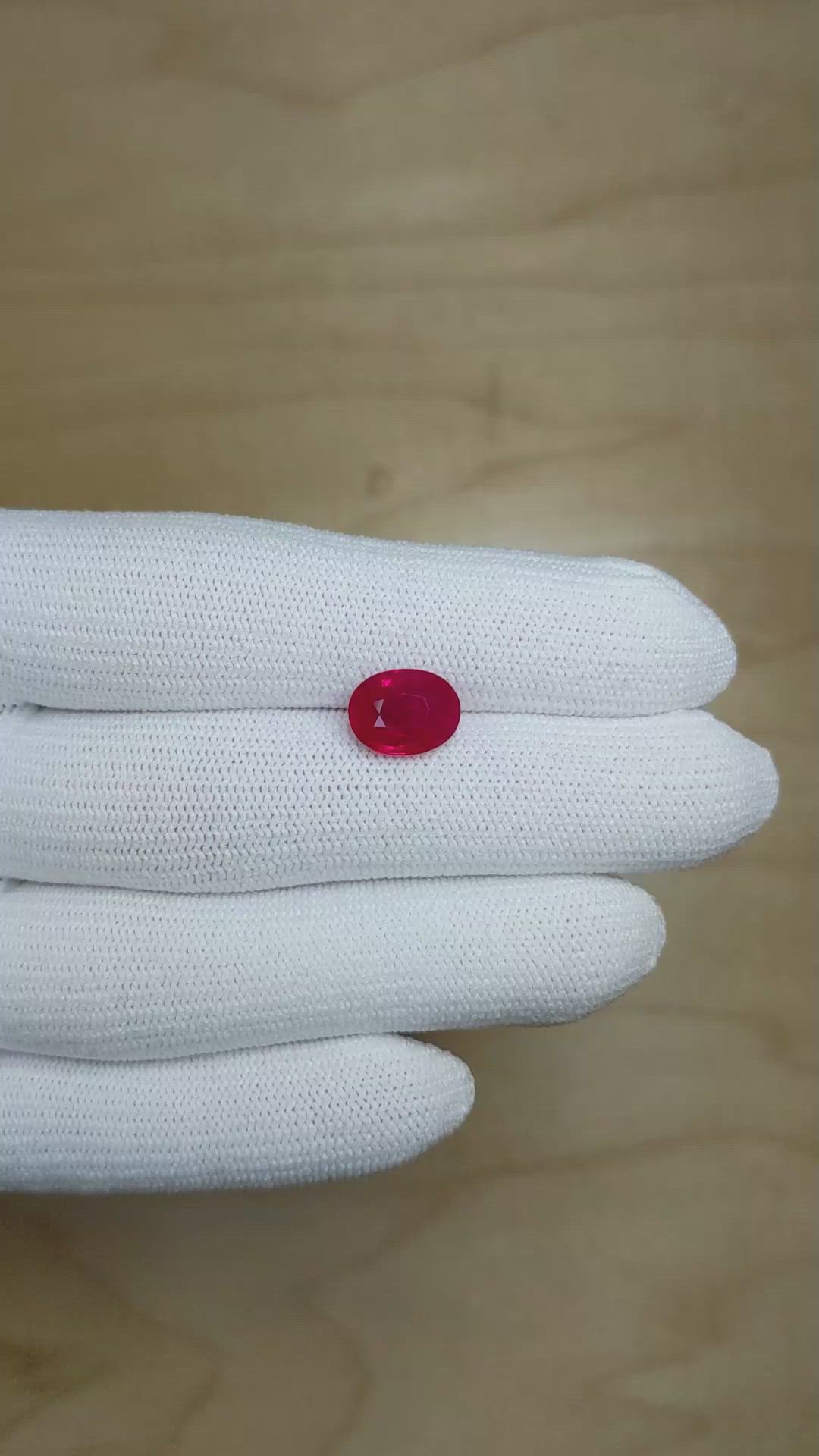 4.02 Ct. Ruby from Burma (Myanmar) Size Video