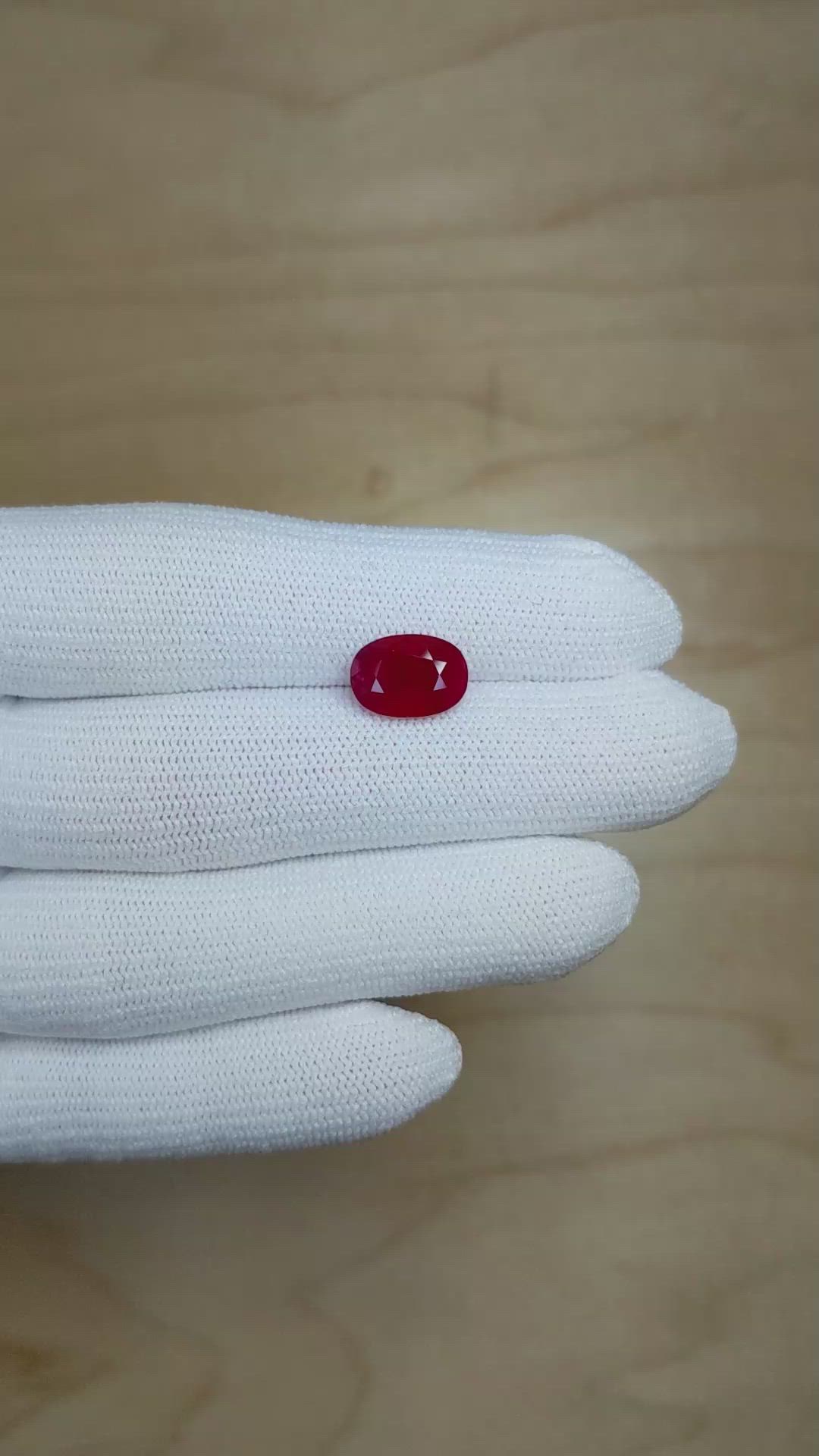 4.24 Ct. Ruby from Mozambique Size Video