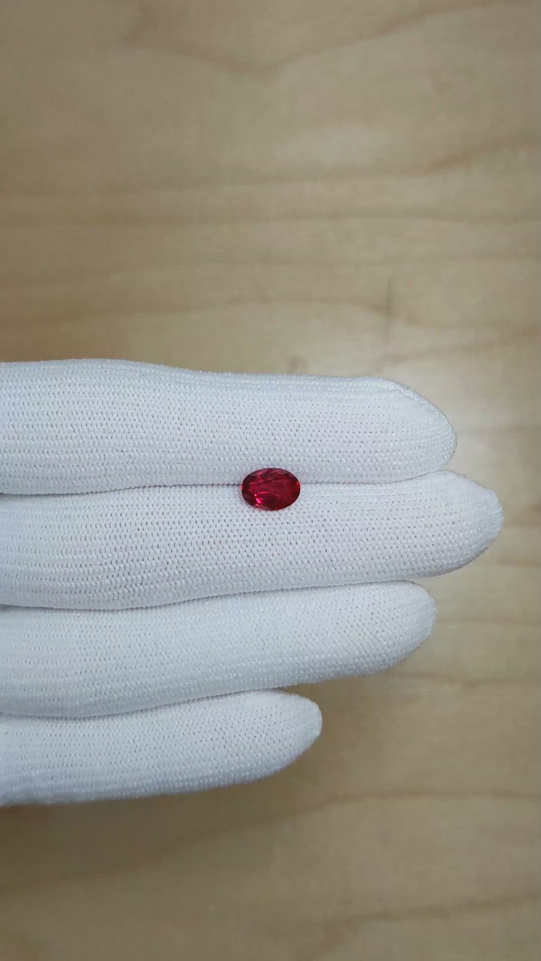 1.53 Ct. Ruby from Mozambique Size Video
