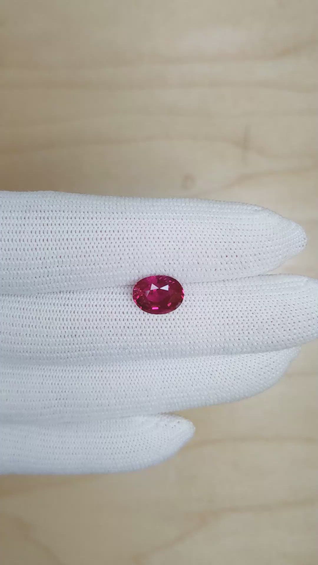 3.55 Ct. Ruby from Mozambique Size Video