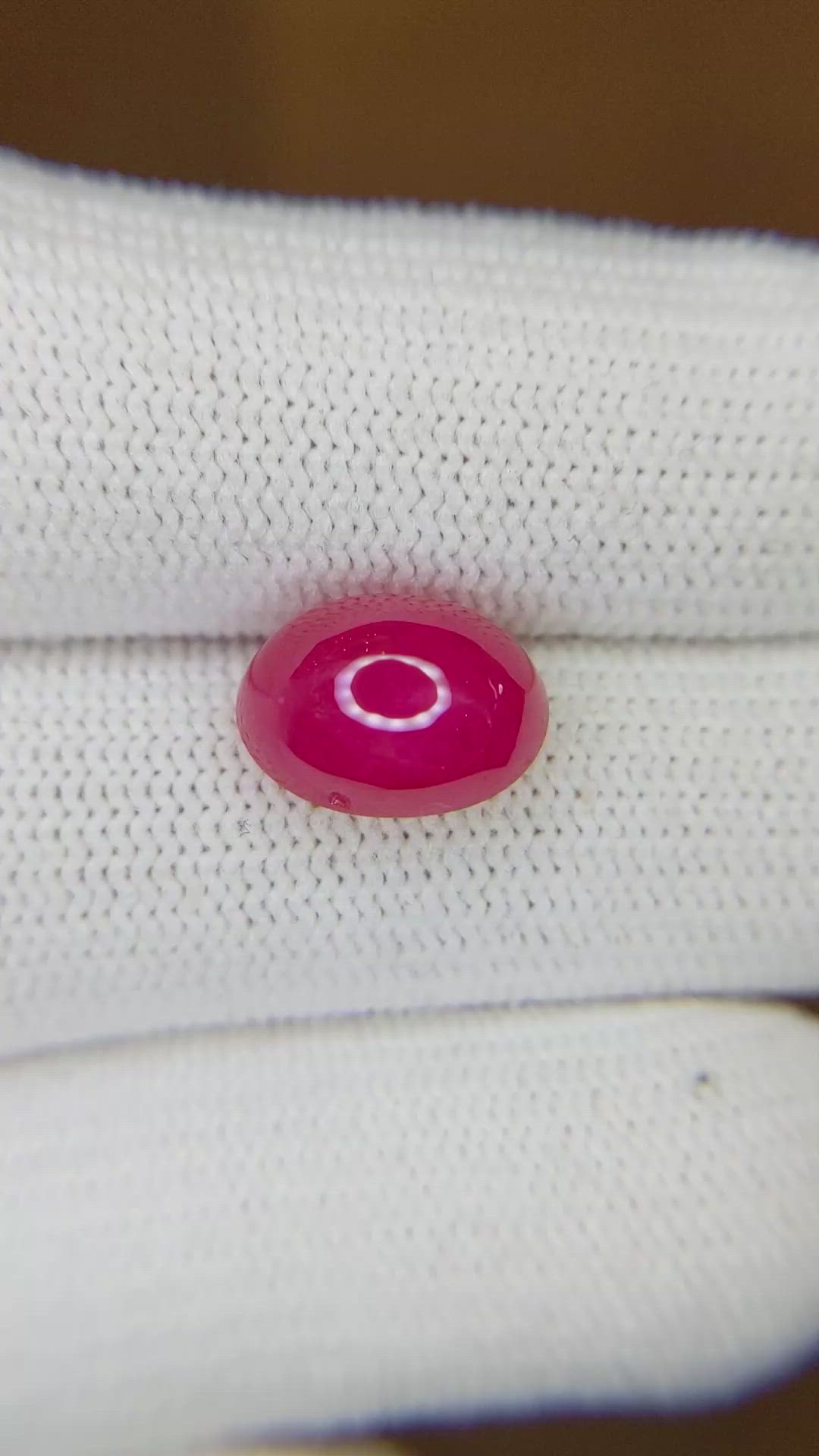 6.05 Ct. Cabochon Ruby from Mozambique Size Video