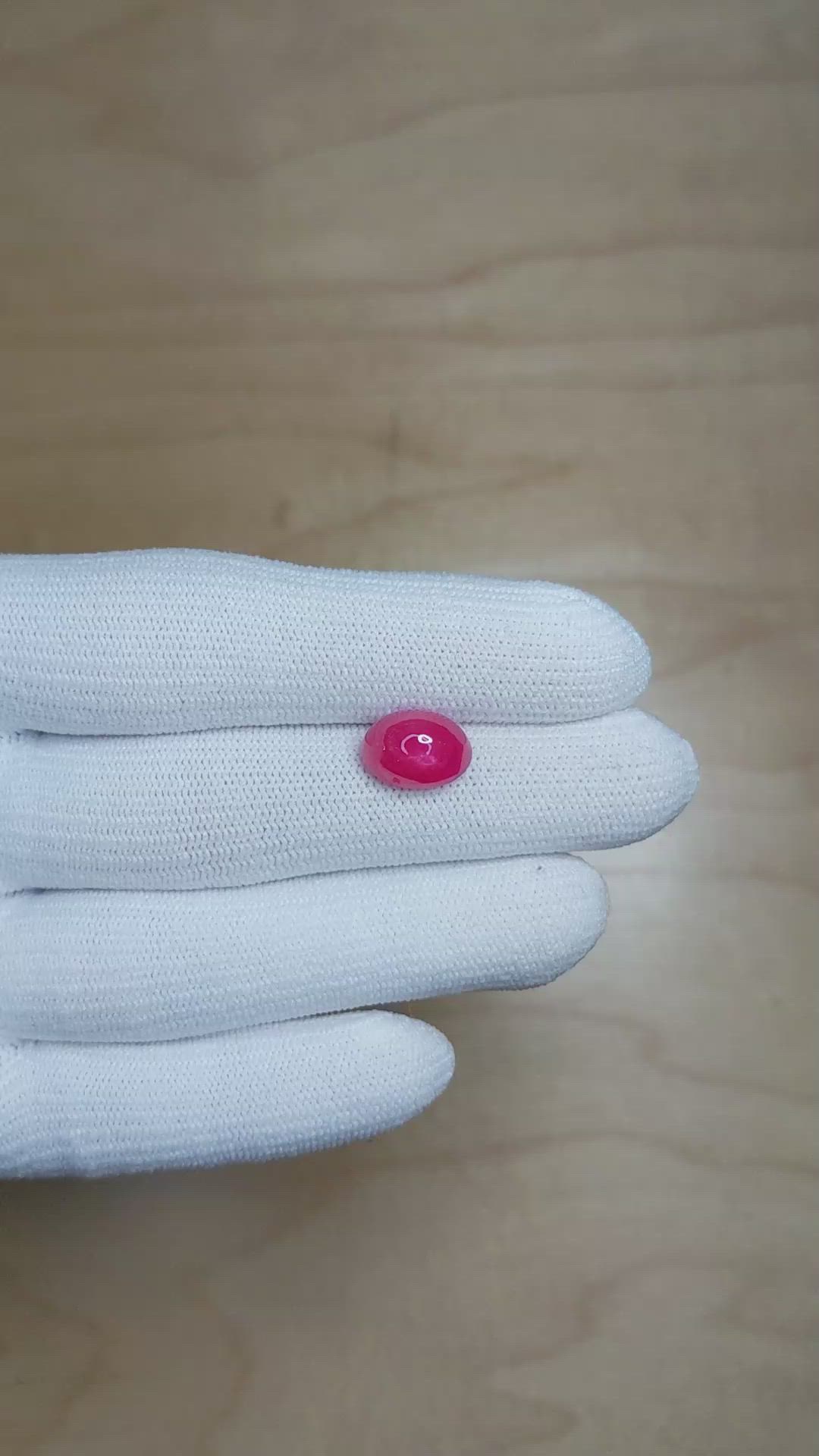 6.05 Ct. Cabochon Ruby from Mozambique Size Video