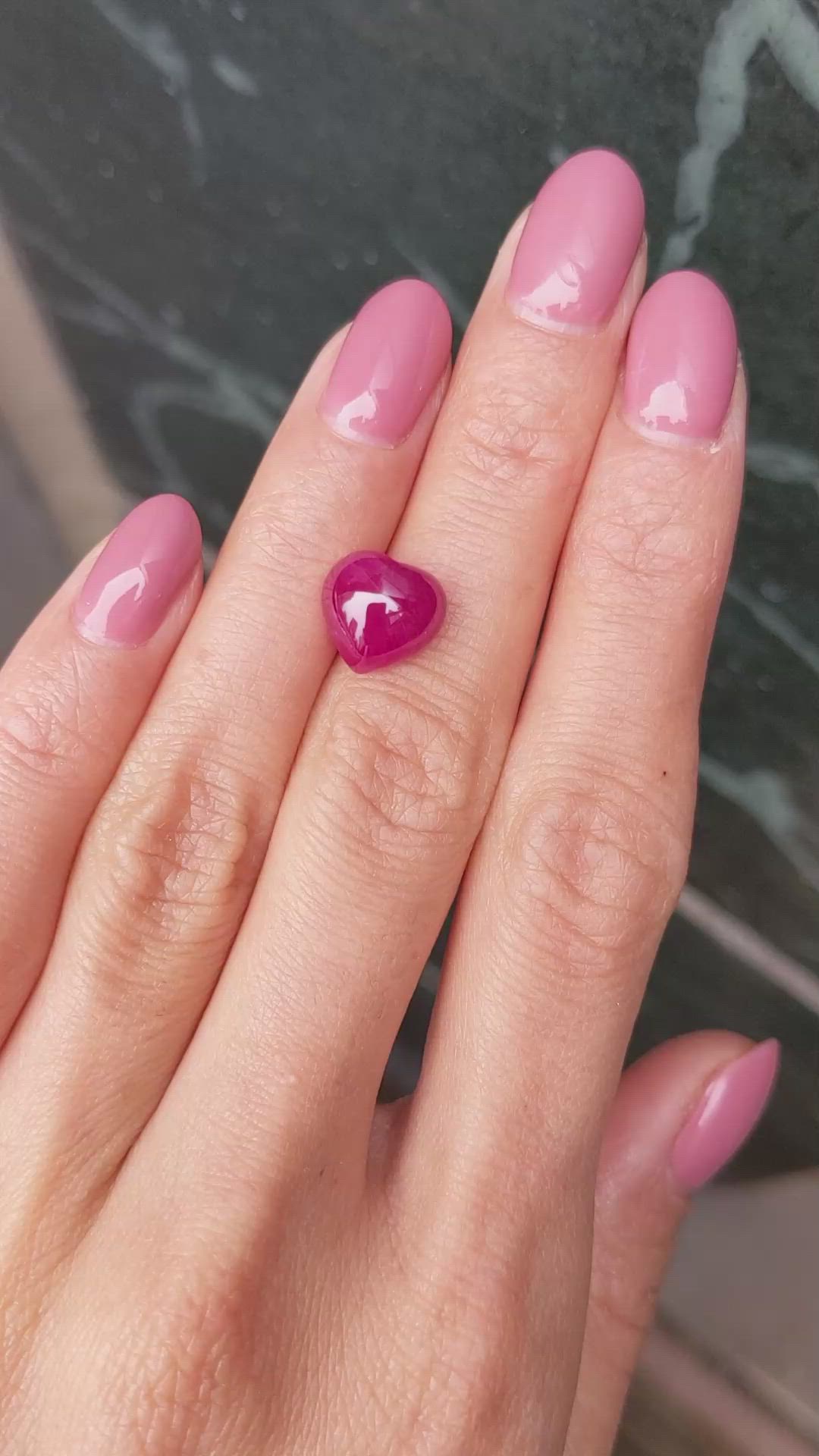 6.09 Ct. Cabochon Ruby from Mozambique Size Video