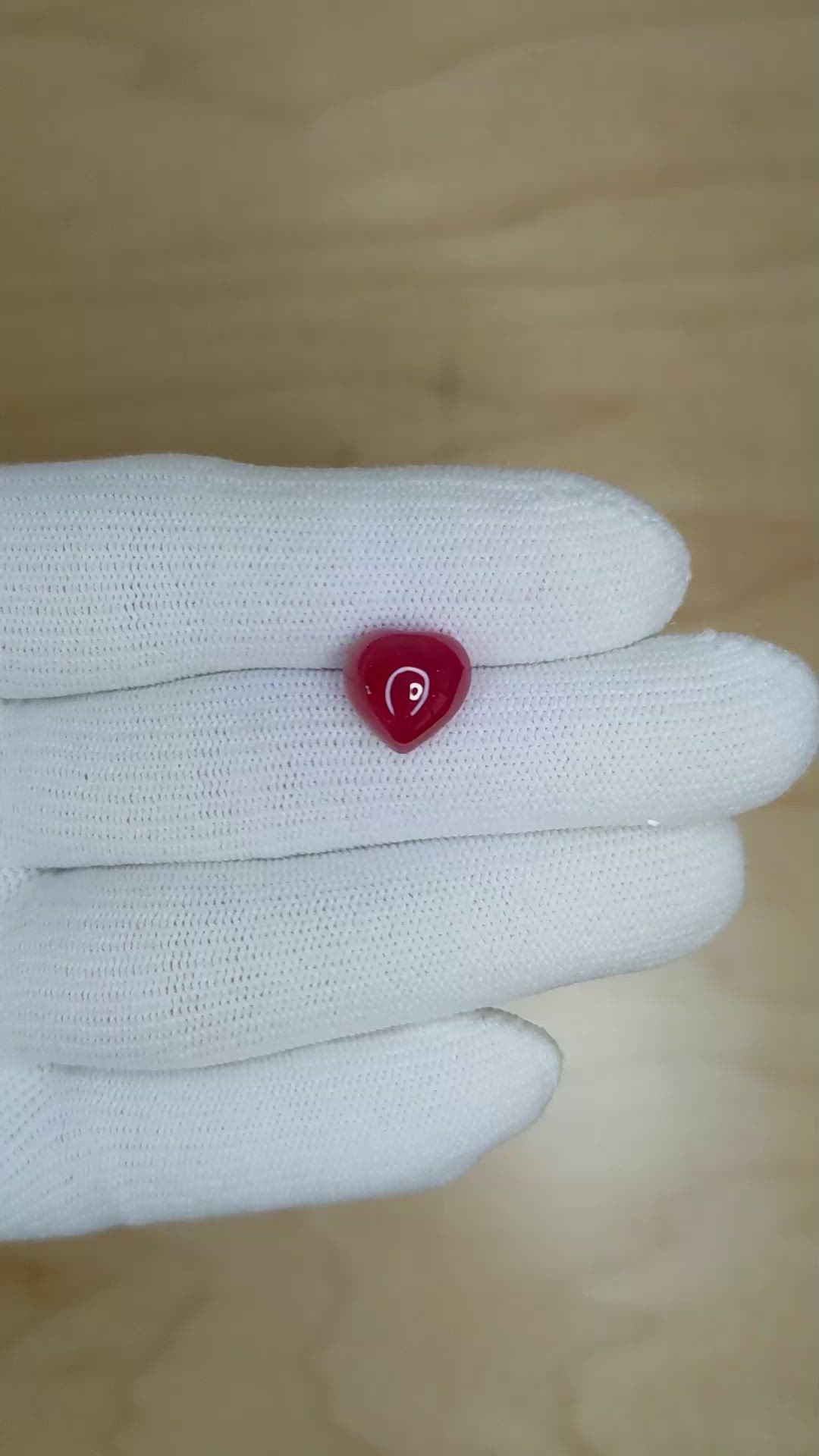 6.09 Ct. Cabochon Ruby from Mozambique Size Video