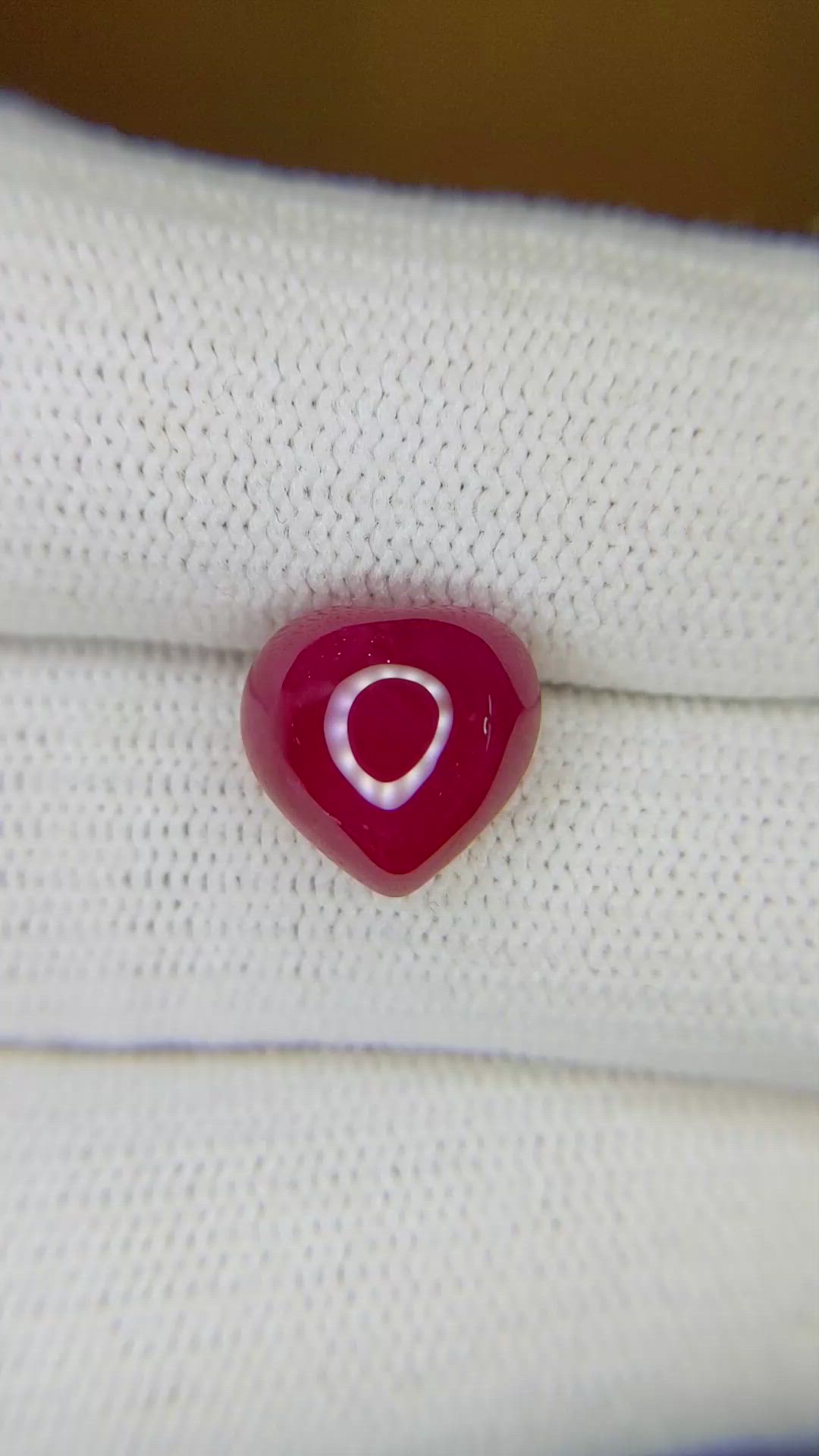 6.09 Ct. Cabochon Ruby from Mozambique Size Video