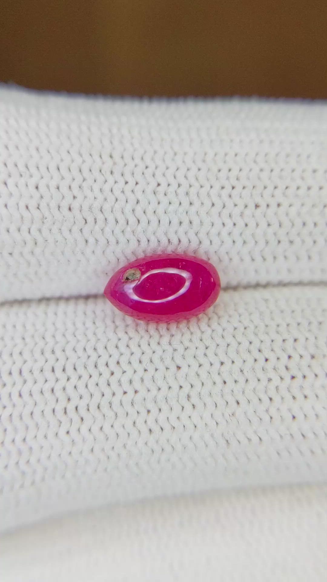 1.61 Ct. Cabochon Ruby from Mozambique Size Video