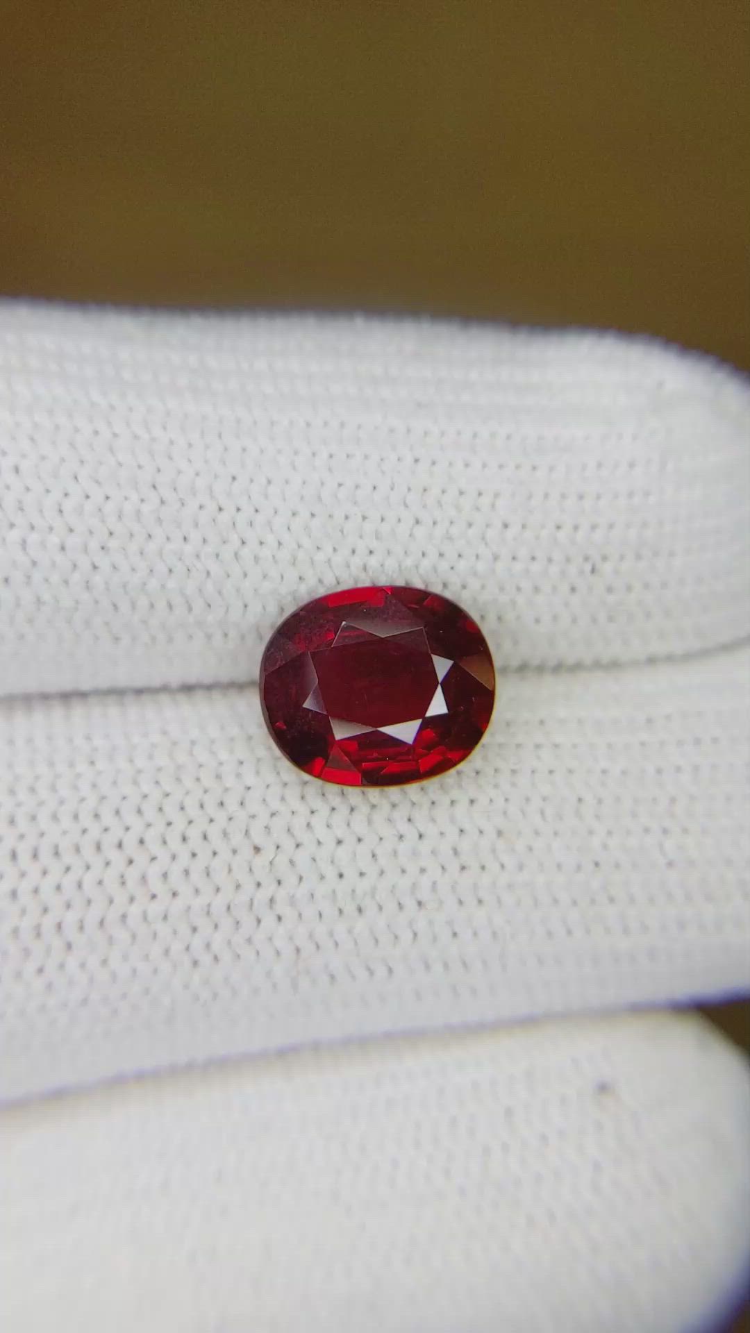3.06 Ct. Ruby from Mozambique Size Video