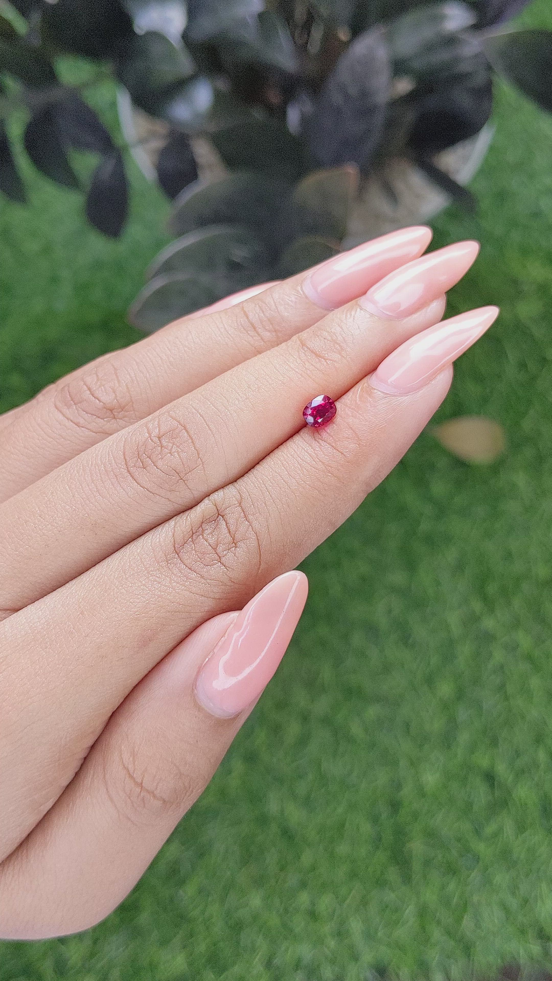 0.70 Ct. Ruby from Madagascar Size Video